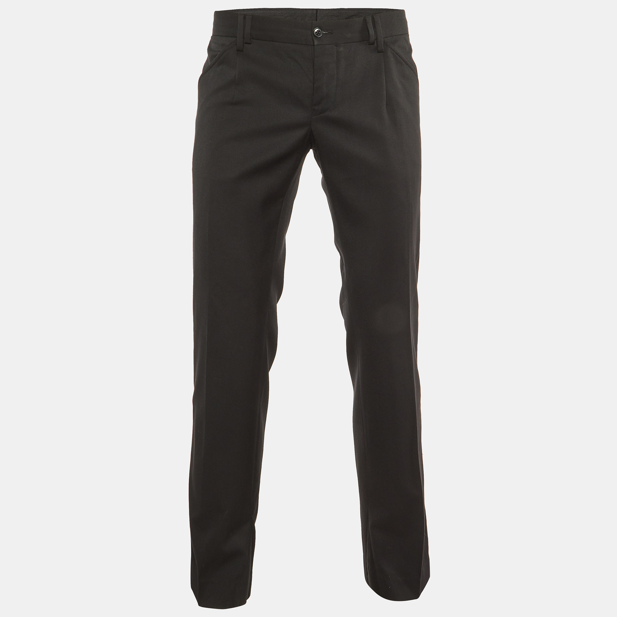 

Dolce & Gabbana Black Wool & Silk Tailored Pants M