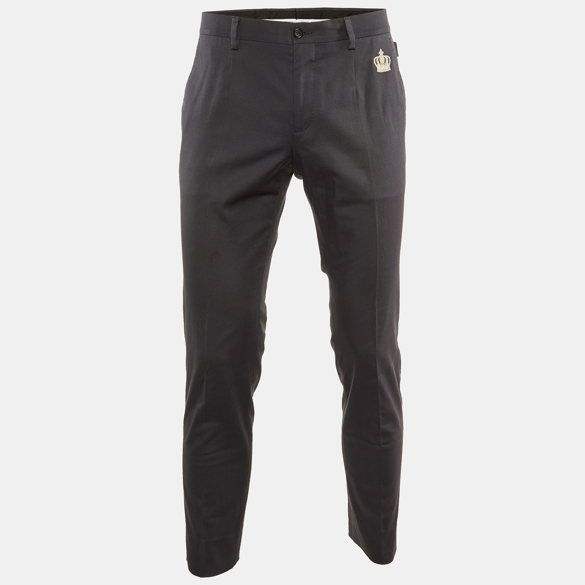 

Dolce & Gabbana Dark Grey Logo Detail Pants M