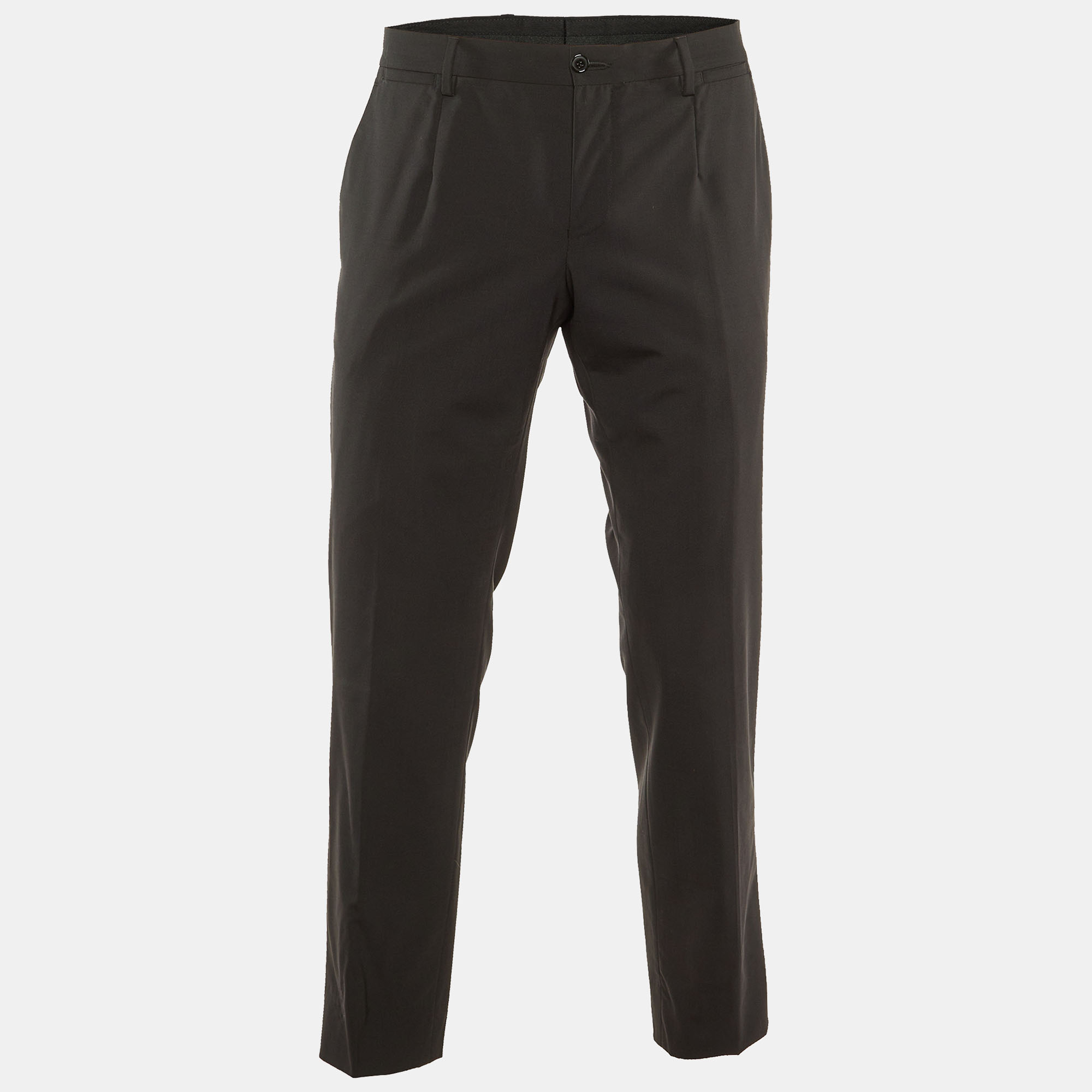 

Dolce & Gabbana Black Wool Straight Leg Pants M