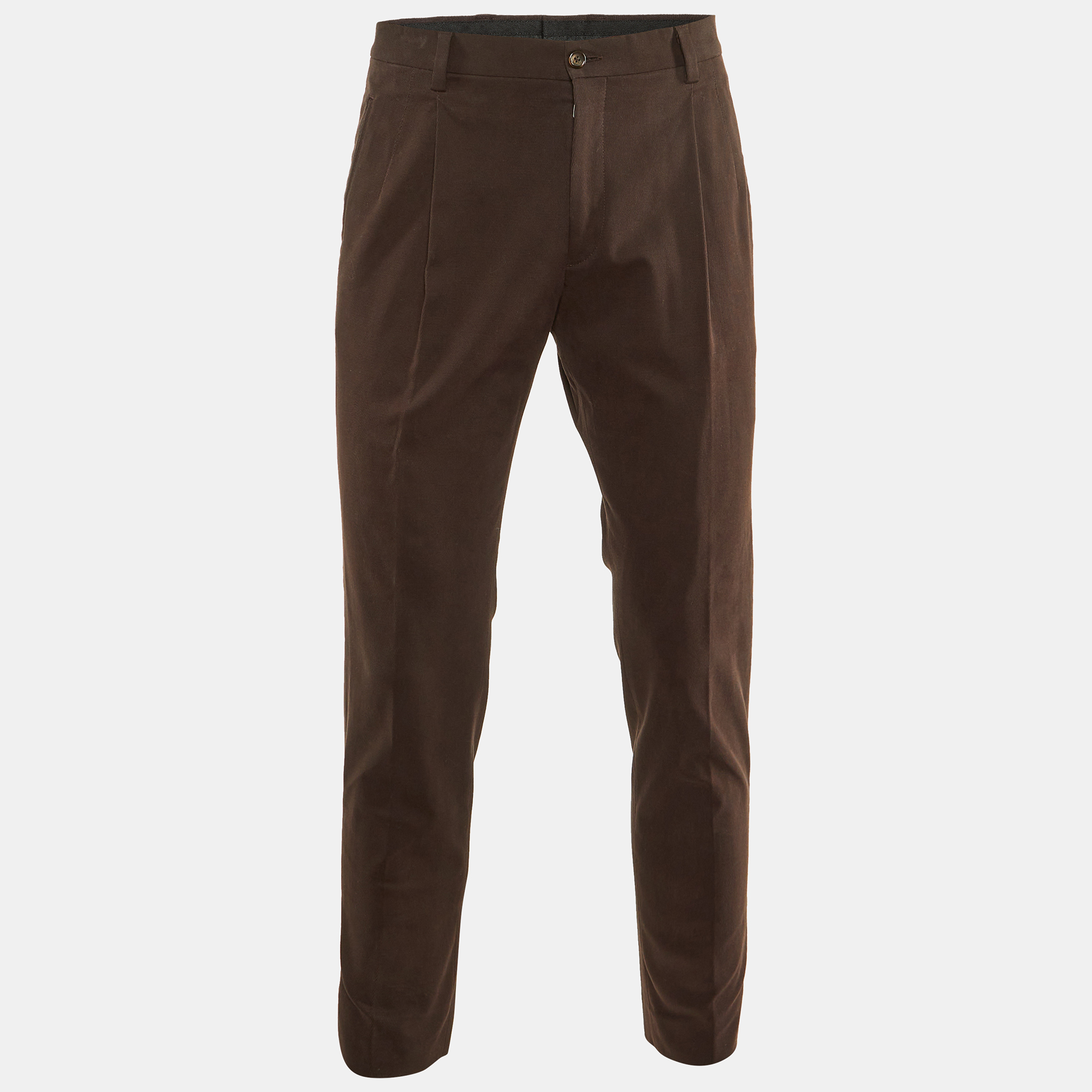 

Dolce & Gabbana Brown Cotton Chino Pants M
