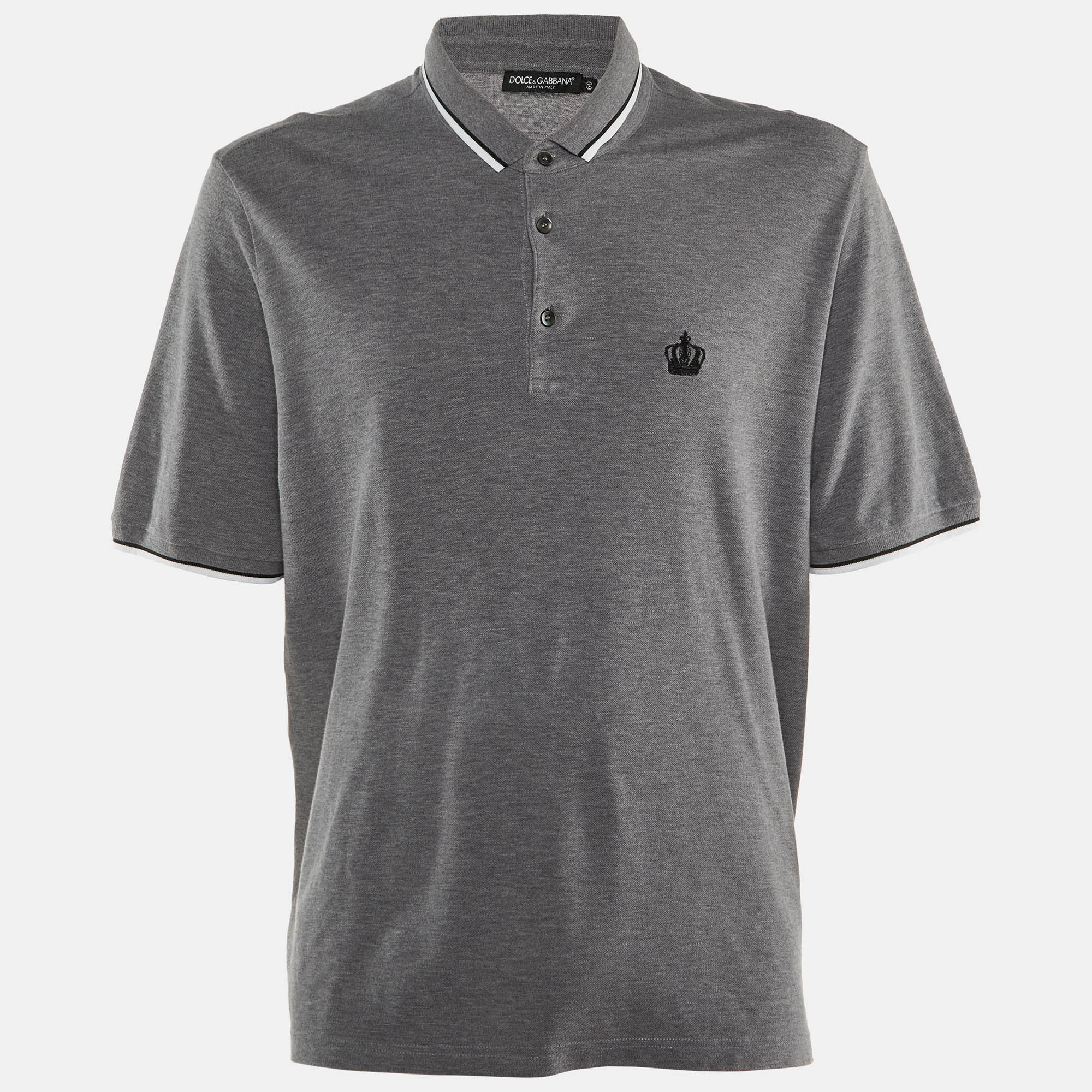 

Dolce & Gabbana Grey Cotton Polo T-Shirt 5XL