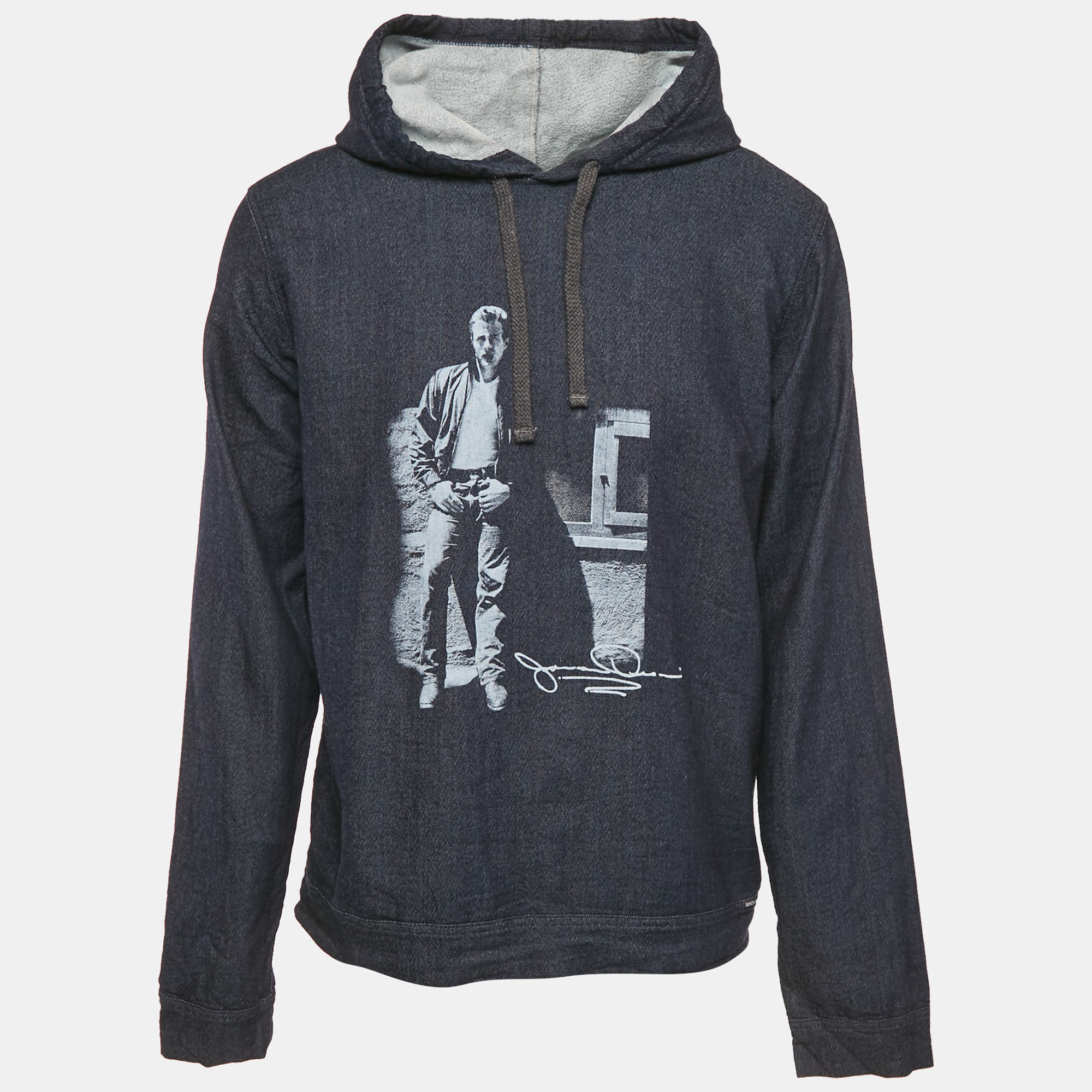 

Dolce & Gabbana Blue James Dean Print Cotton Hooded Sweater 4XL