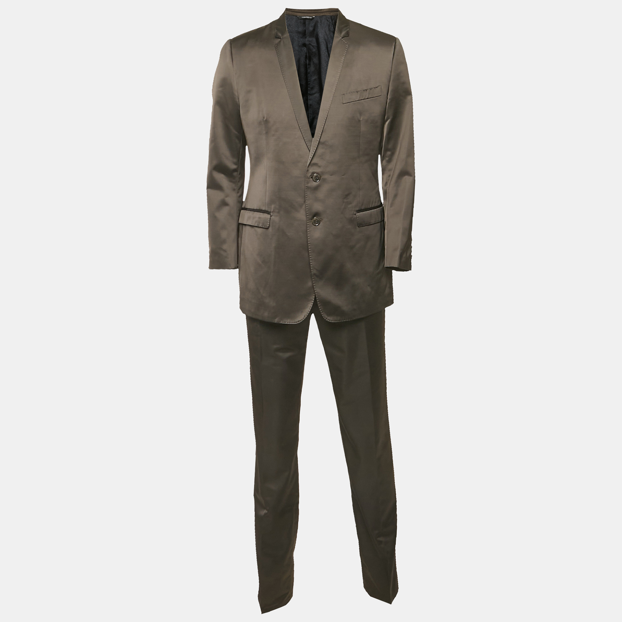 

Dolce & Gabbana Black Satin Wool Tailored Suit XL