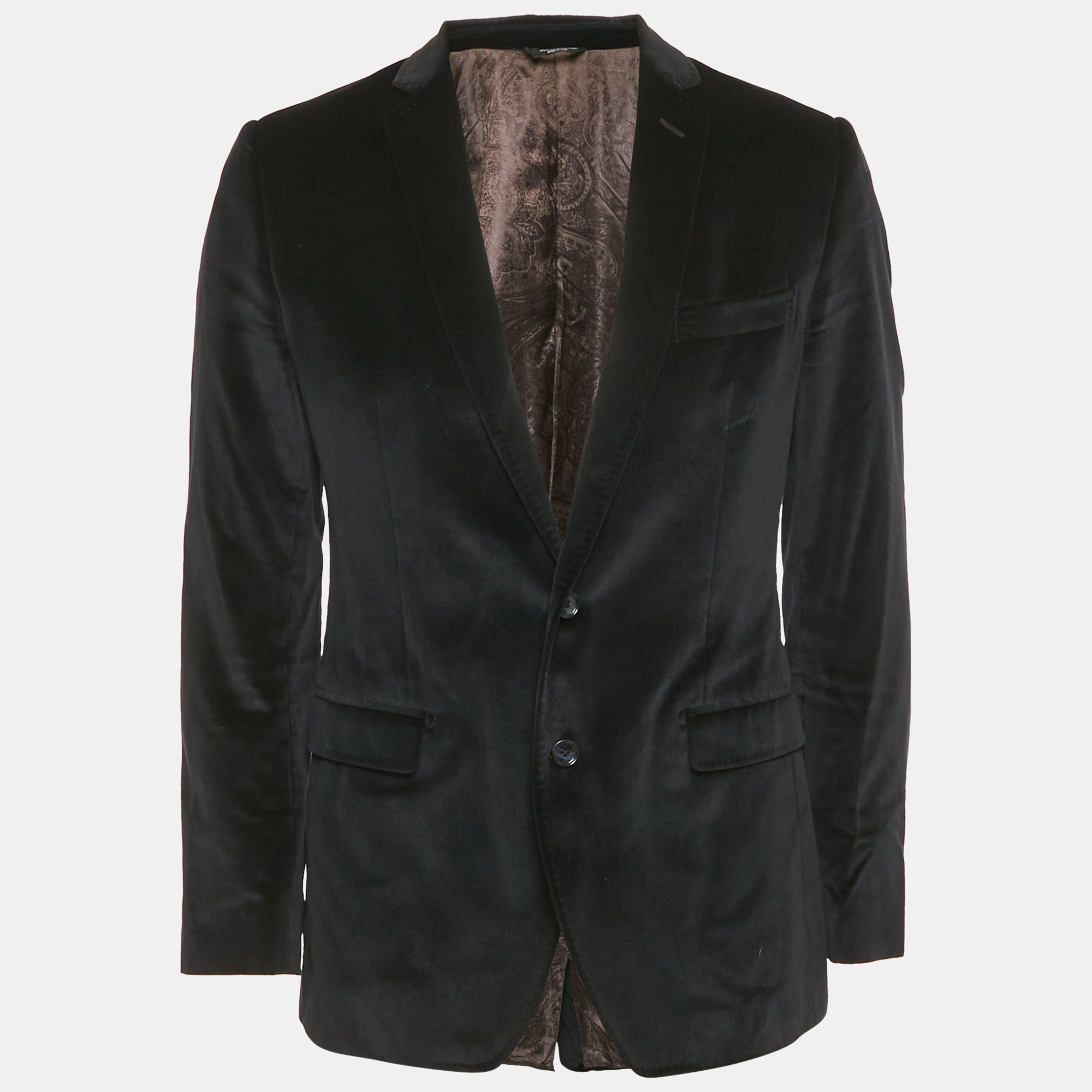 

Dolce & Gabbana Navy Blue Velvet Martini Blazer M