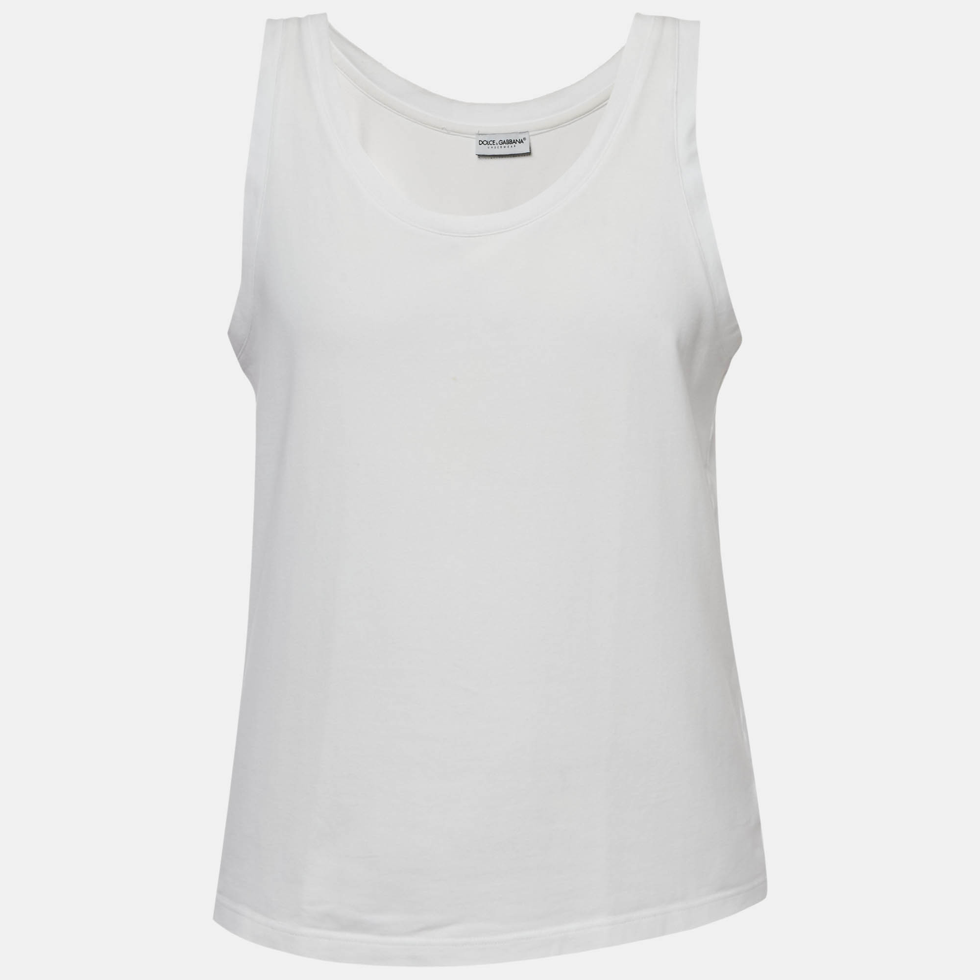 

Dolce & Gabbana Underwear White Jersey Sleeveless T-Shirt L