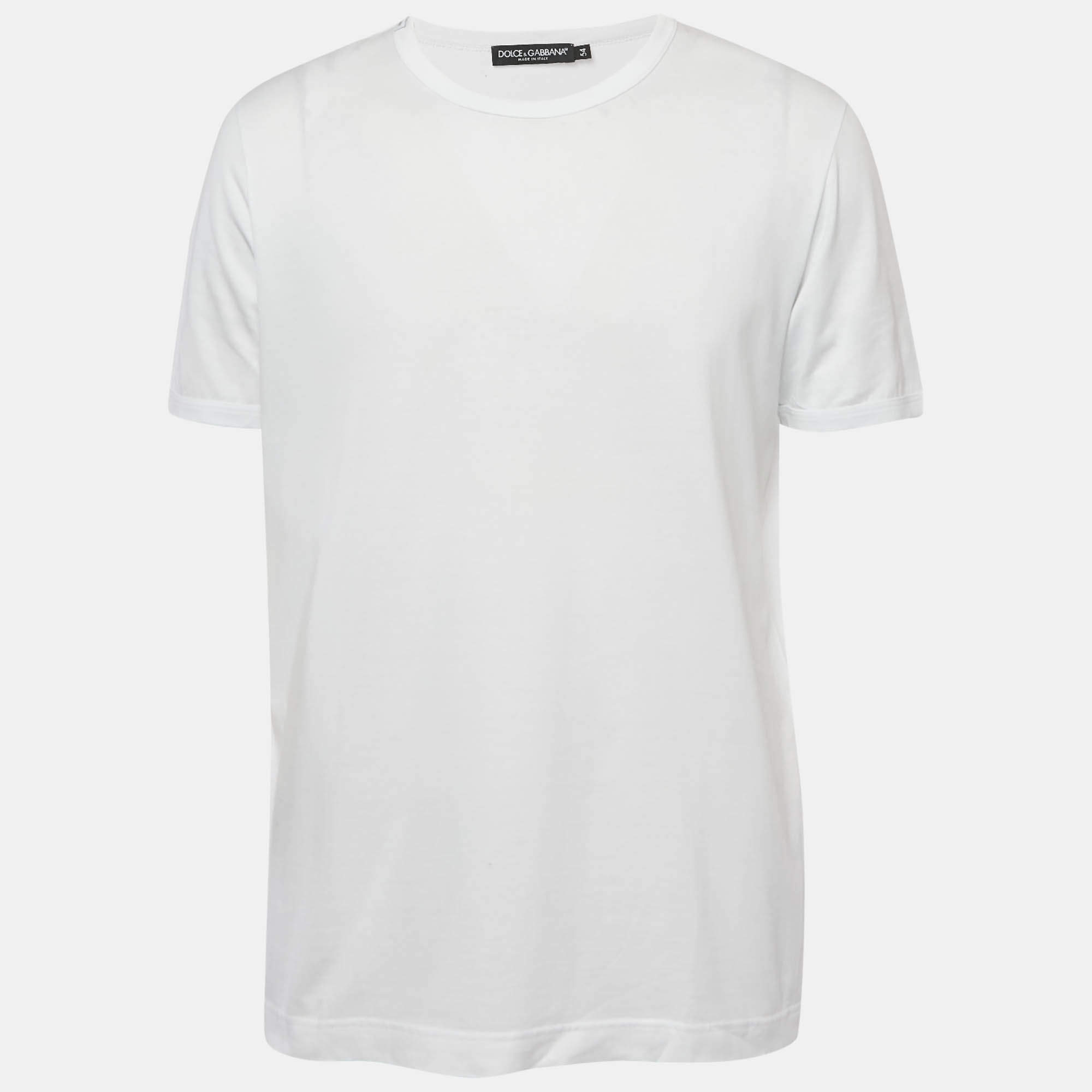 

Dolce & Gabbana White Jersey Crewneck T-Shirt XXL