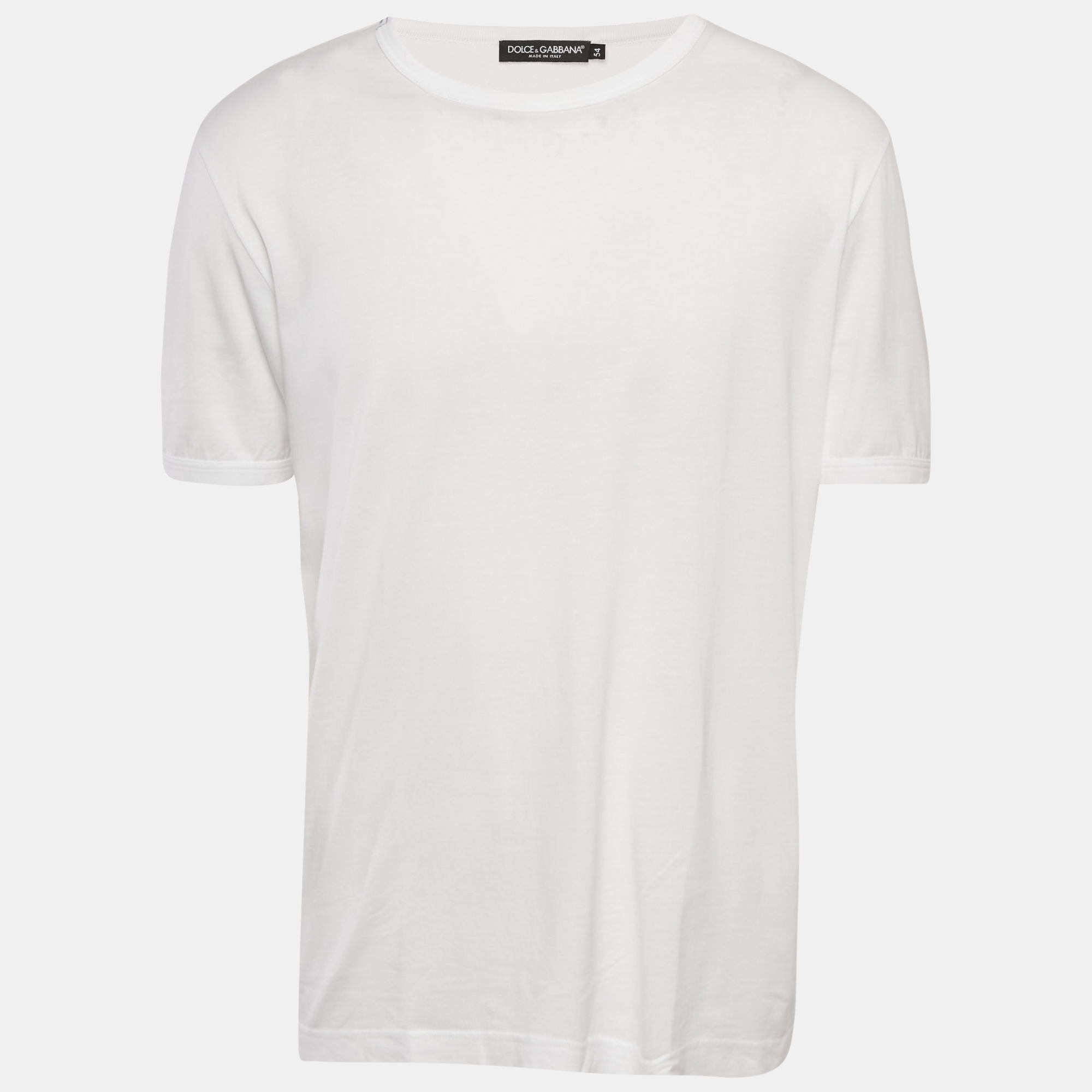 

Dolce & Gabbana White Cotton Jersey Crewneck T-Shirt XXL