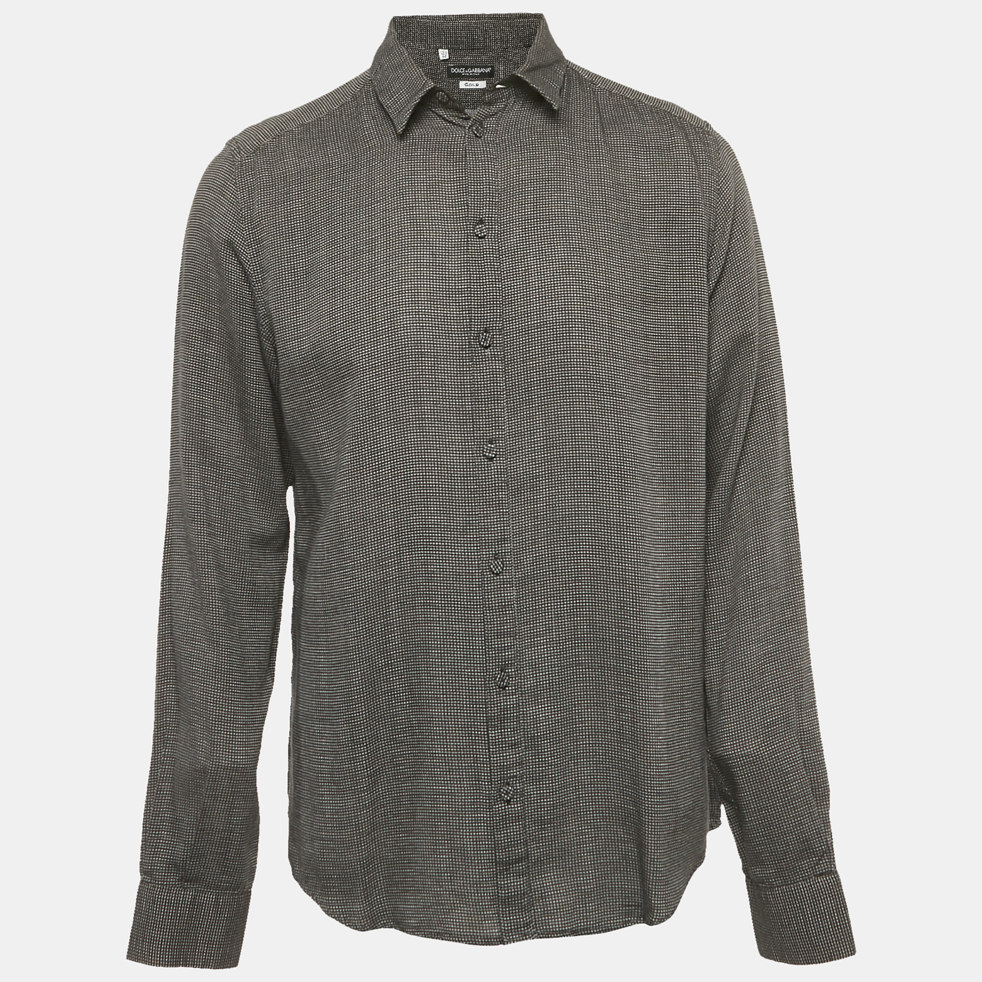 Dolce & Gabbana Black Cotton Button Front Shirt XL