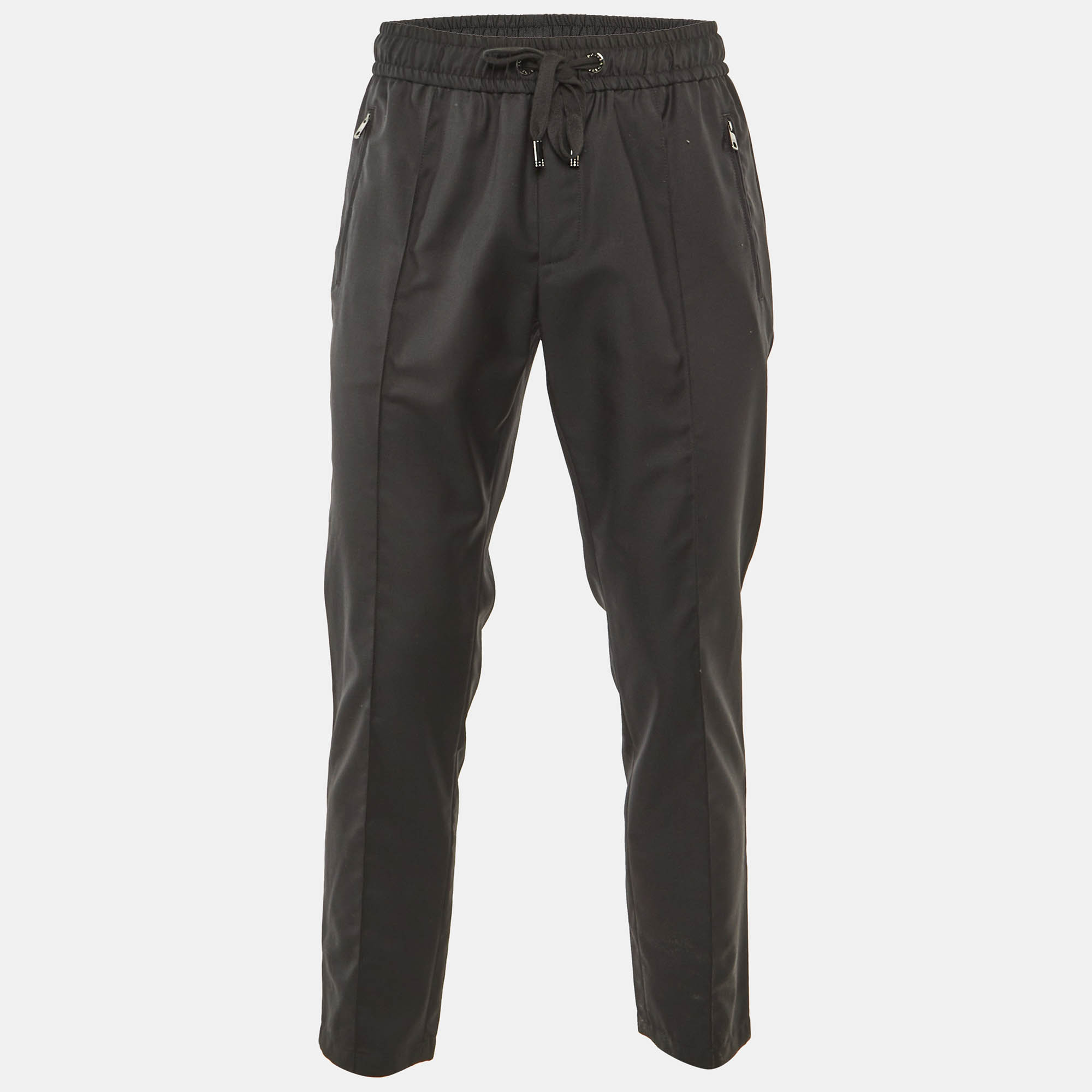 

Dolce & Gabbana Black Wool Tapered Trousers M