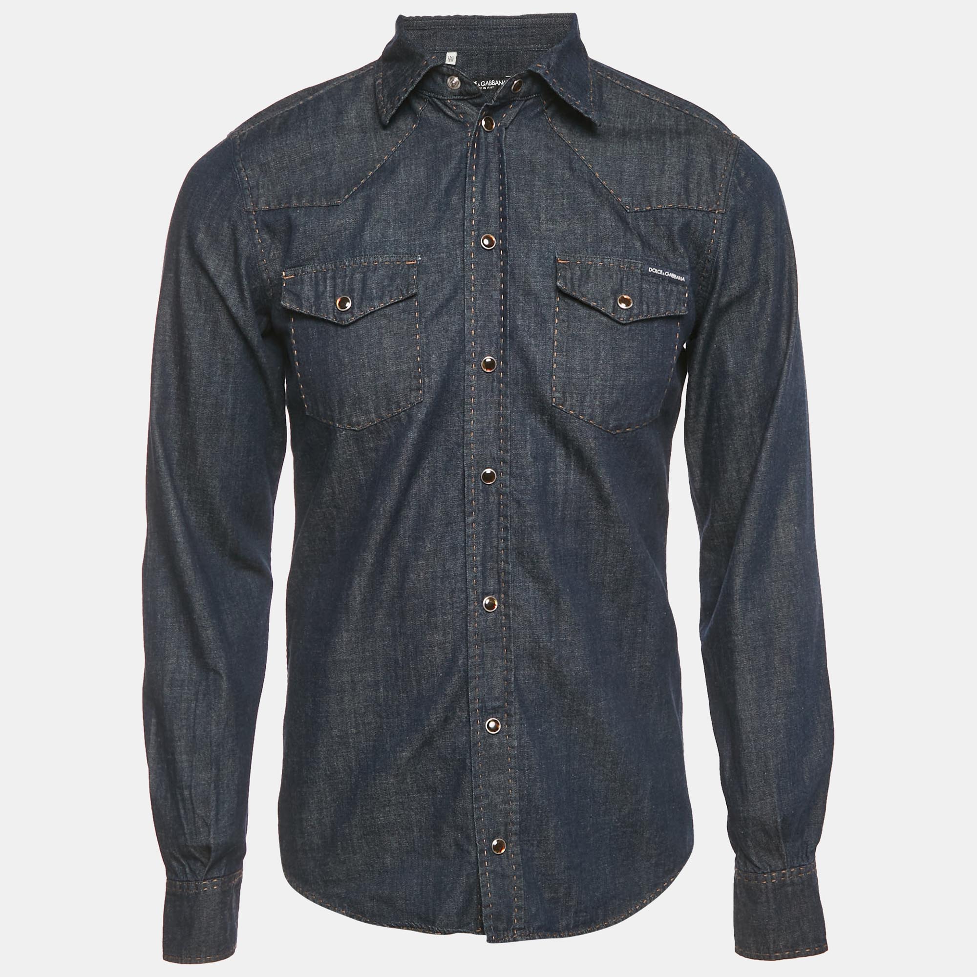 Dolce & Gabbana Blue Denim Long Sleeve Shirt M