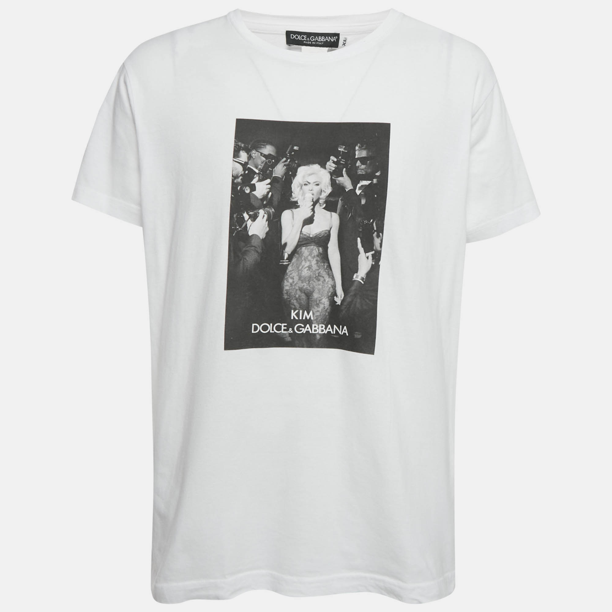 

Dolce & Gabbana x Kim White Printed Jersey T-Shirt XL