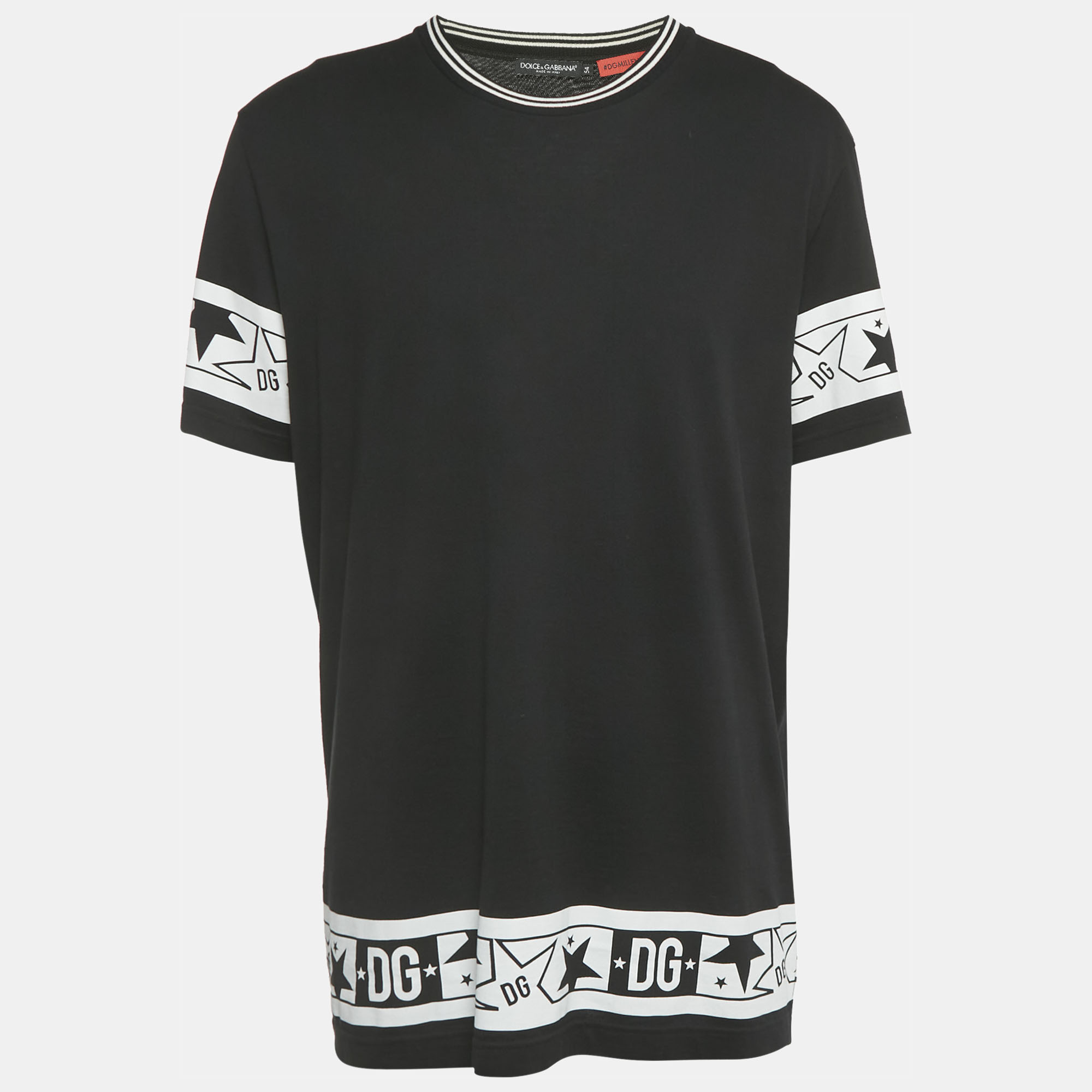 

Dolce & Gabbana Black DG Millennials Star Print Cotton T-Shirt XXL