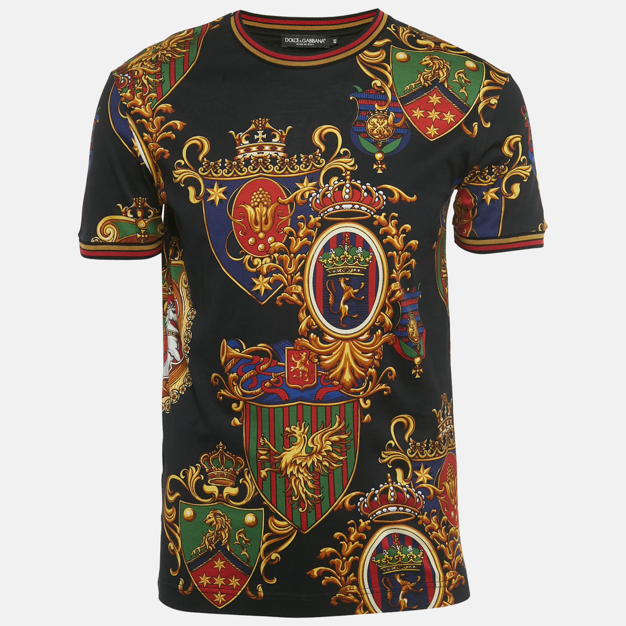 Dolce & Gabbana Black Stemmi 3 Print Cotton Crewneck T-Shirt S