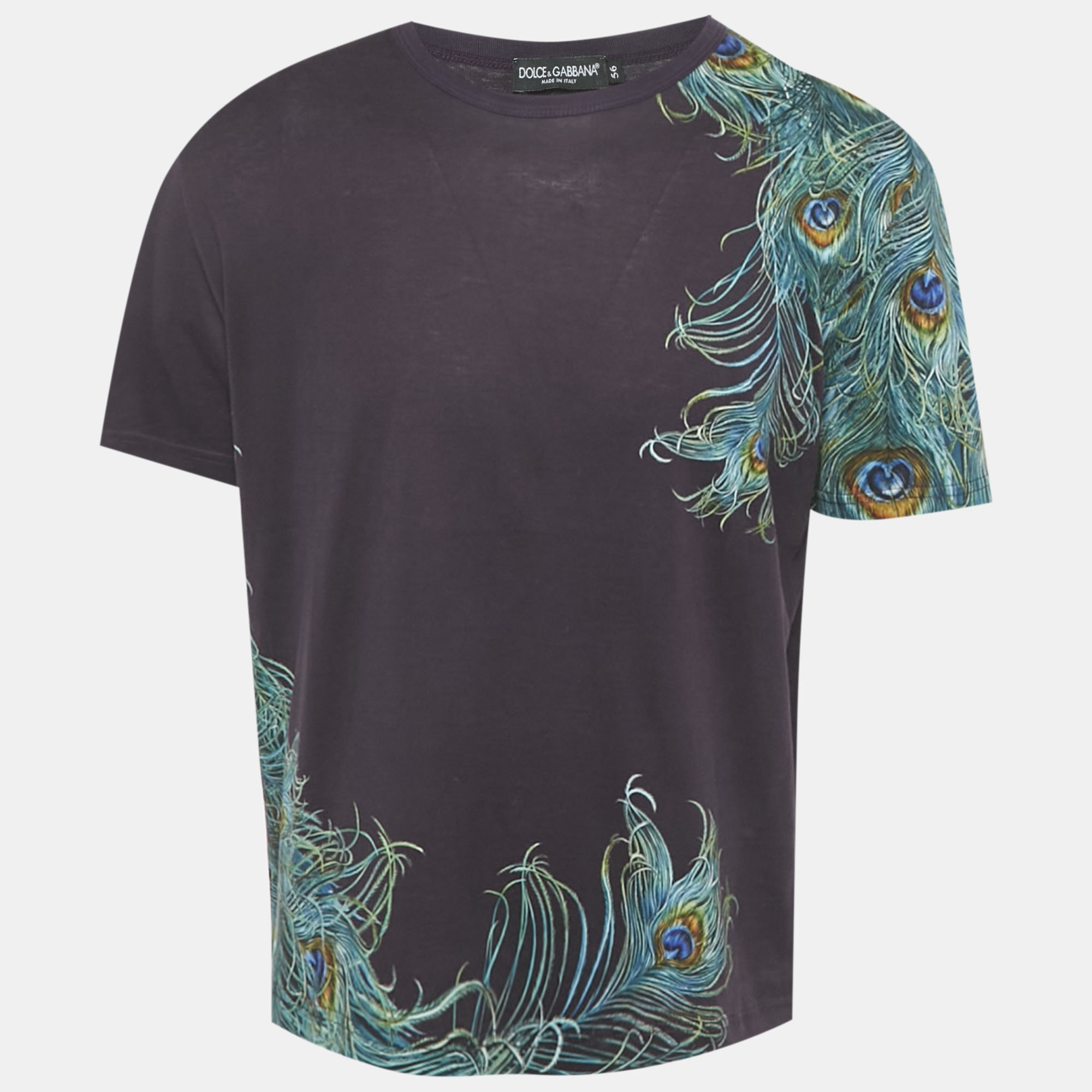 

Dolce & Gabbana Purple Peacock Print Jersey T-Shirt XXXL