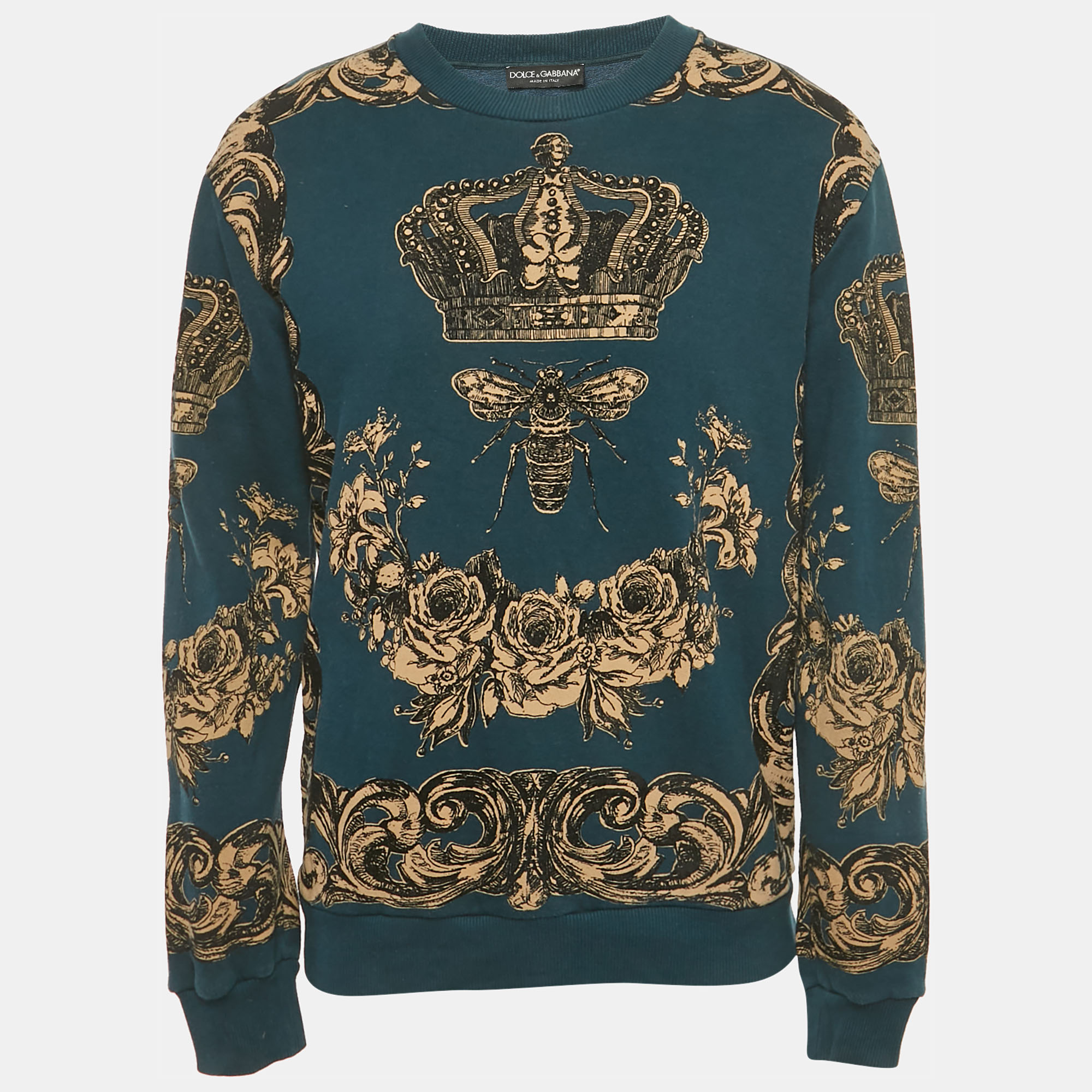 

Dolce & Gabbana Teal Green Patterned Sweatshirt XS