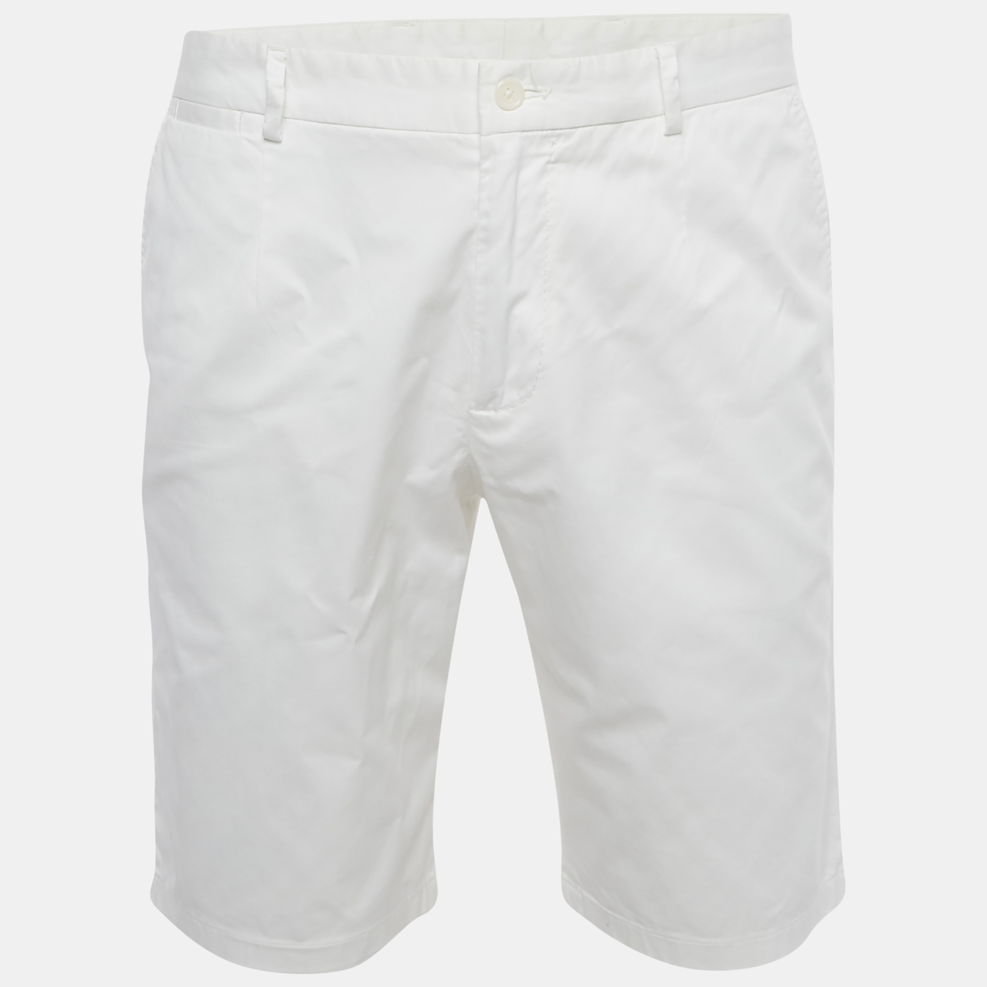 

Dolce & Gabbana White DG Embroidery Stretch Cotton Shorts L