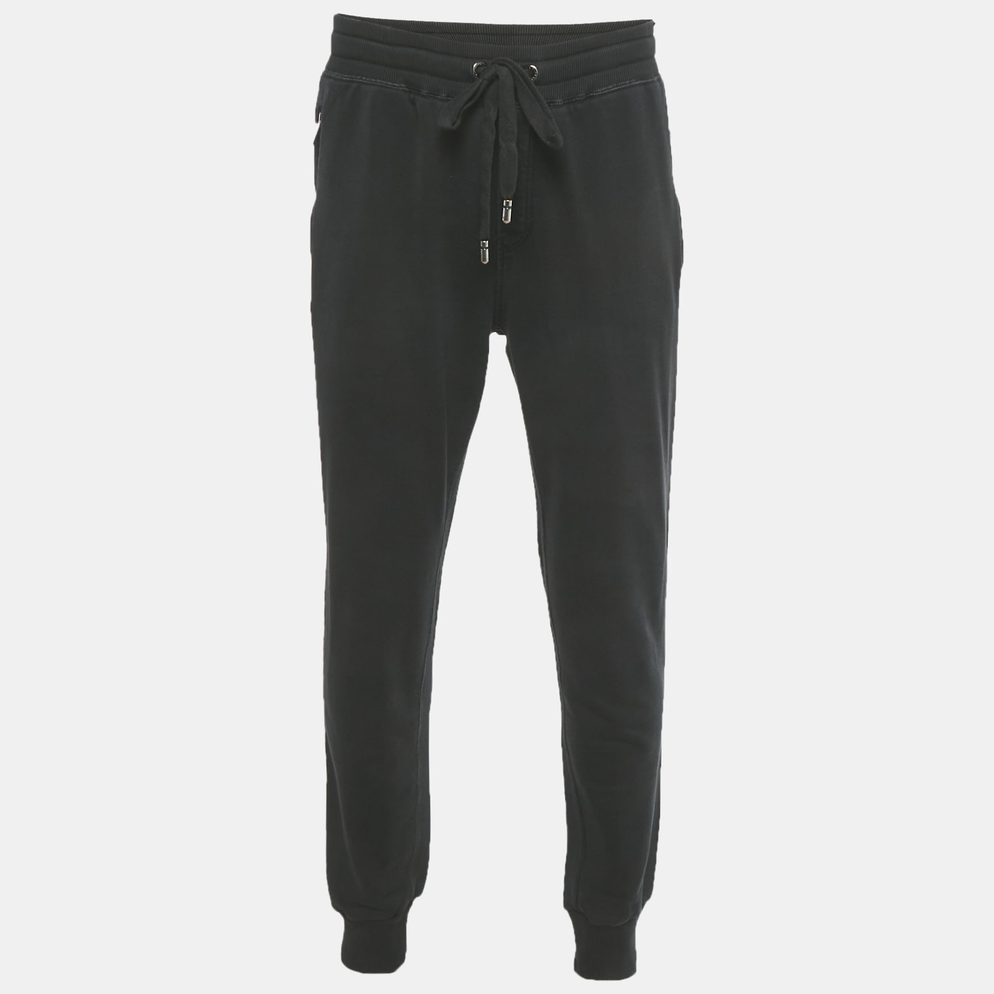 

Dolce & Gabbana Black Cotton Logo Plaque Detail Joggers 3XL