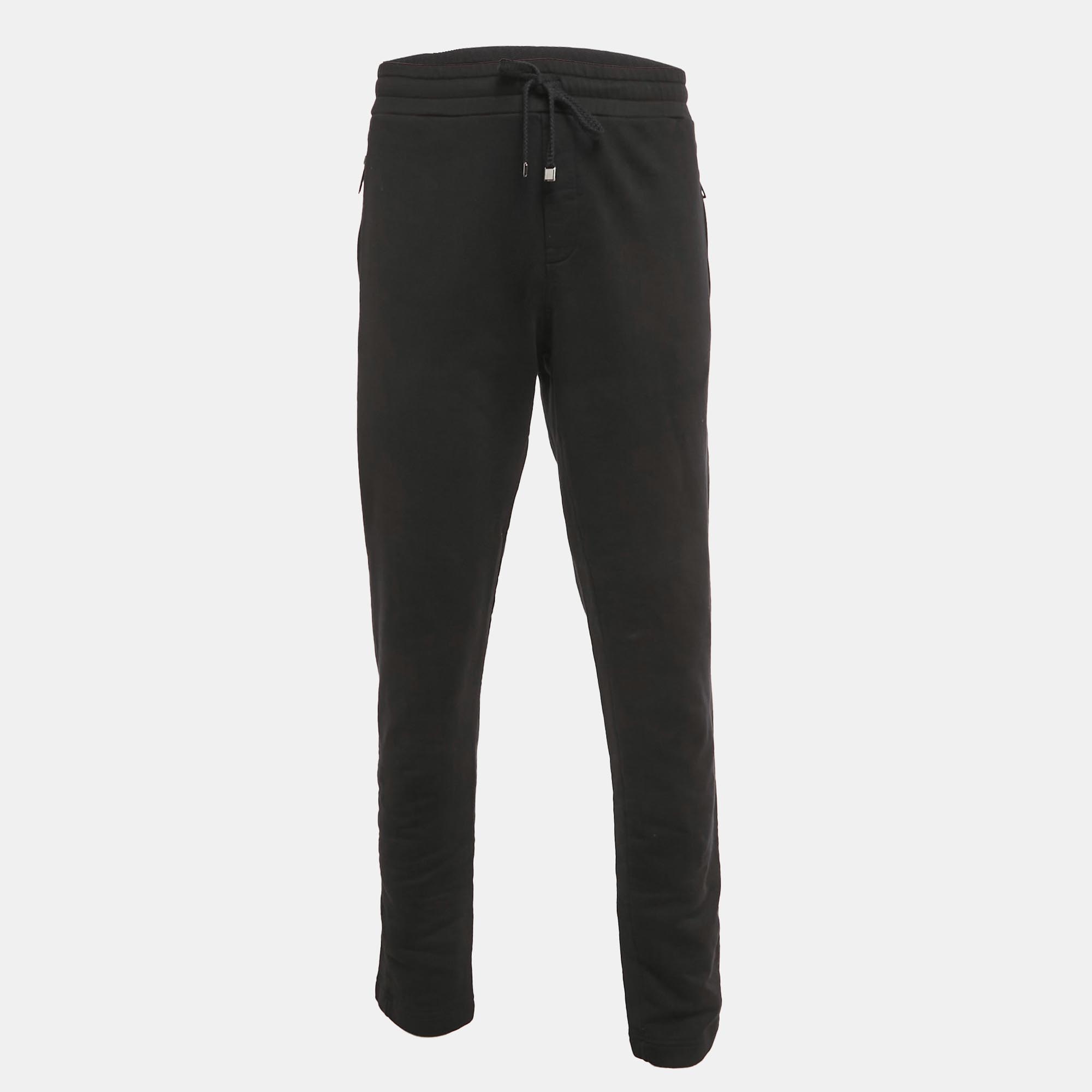 

Dolce & Gabbana Black Cotton Drawstring Sweatpants XXL