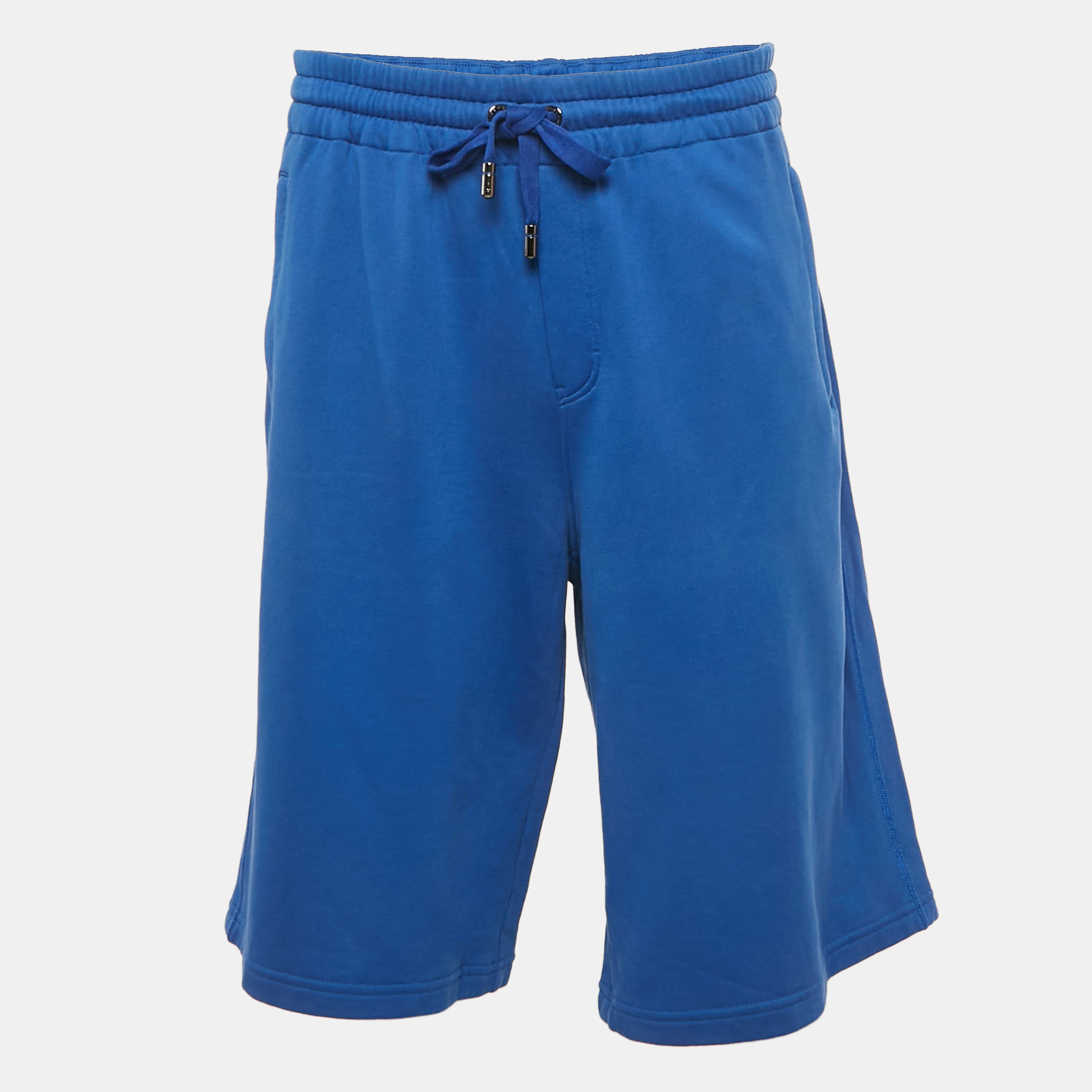 

Dolce & Gabbana Blue Cotton Logo Embroidered Shorts XL