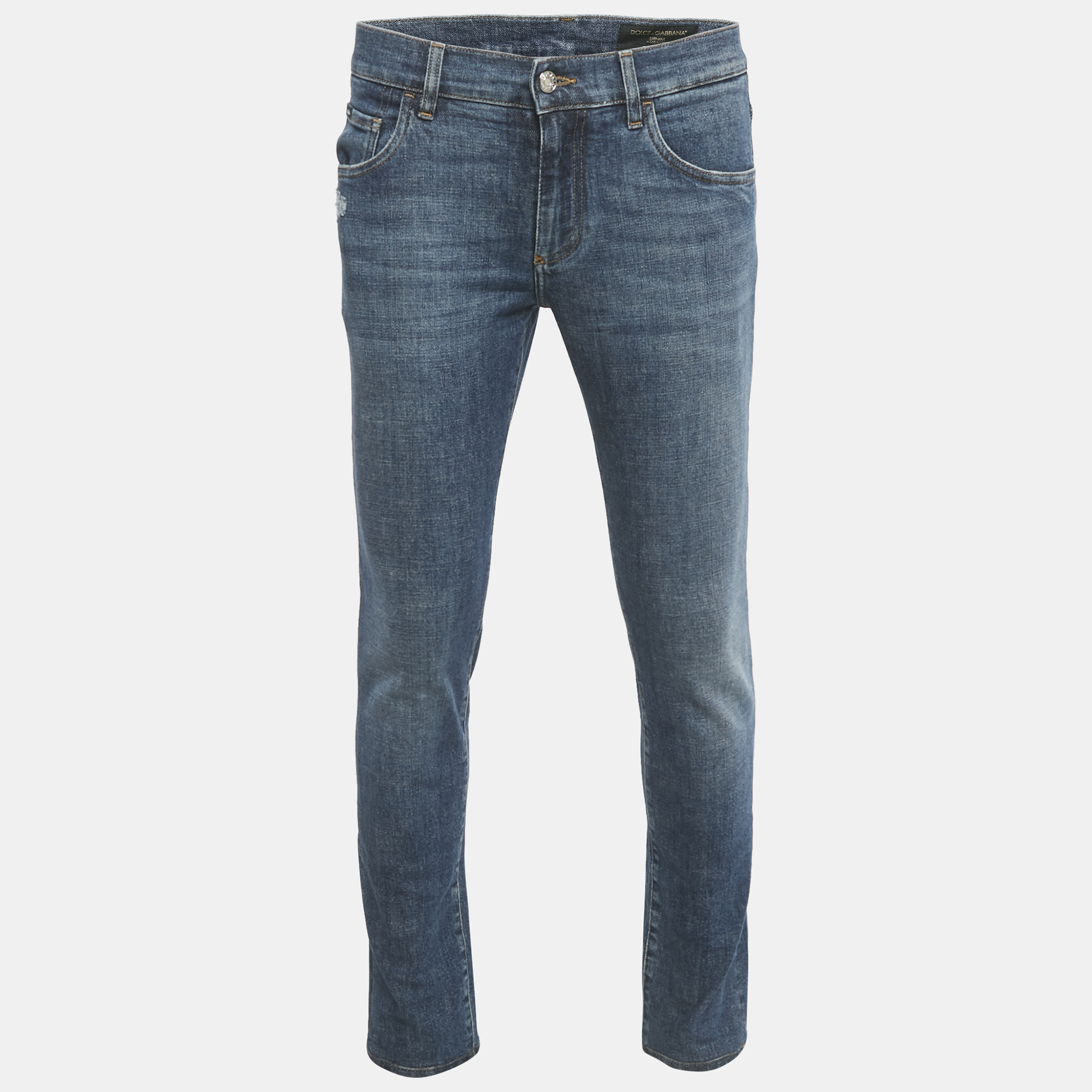 Click to view more detailed imagery on our partner's website Pre-owned Dolce & Gabbana Blue Washed Denim Skinny Jeans M/waist 32"