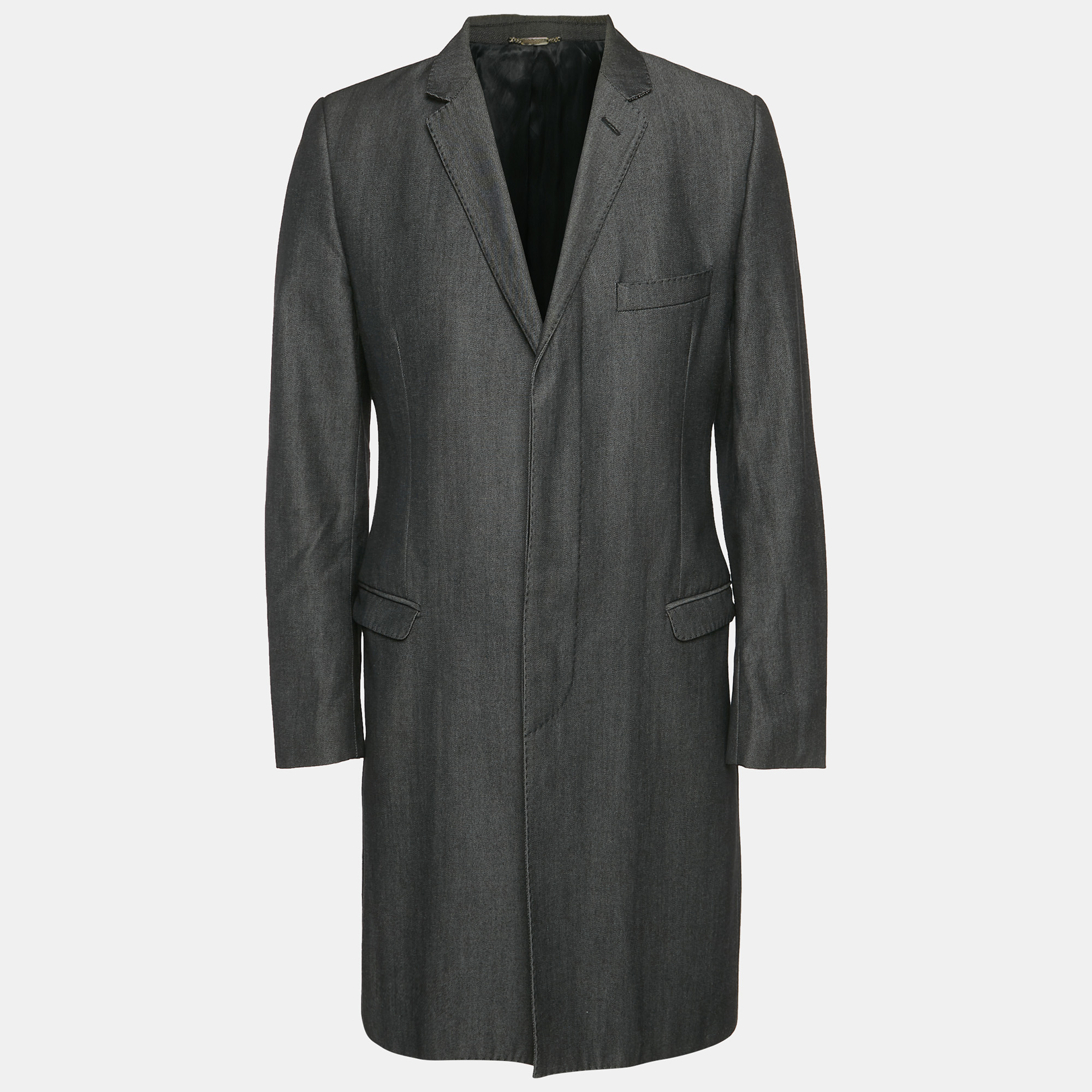 

Dolce & Gabbana Black Denim Long Coat L