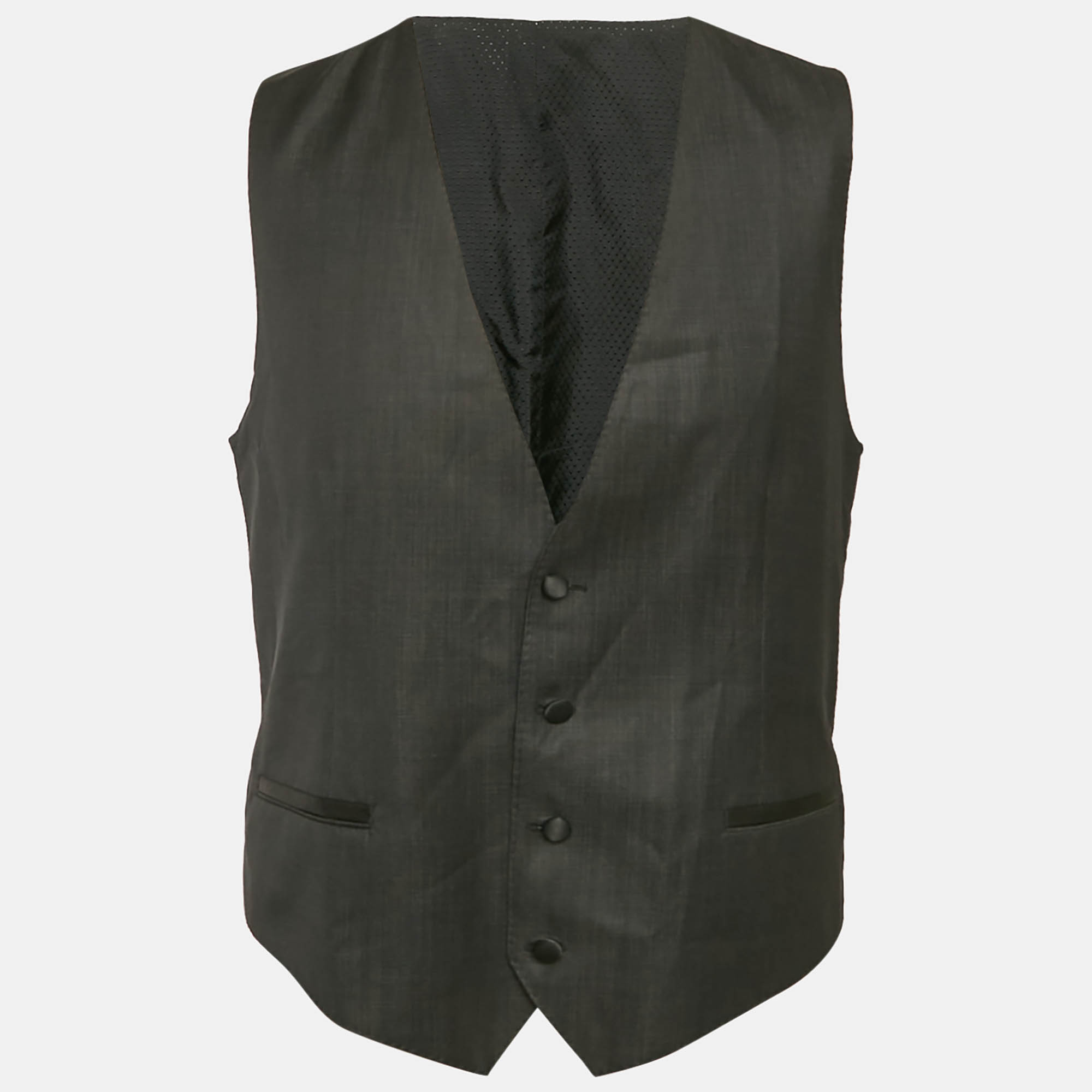 

Dolce & Gabbana Black Wool Vest XL