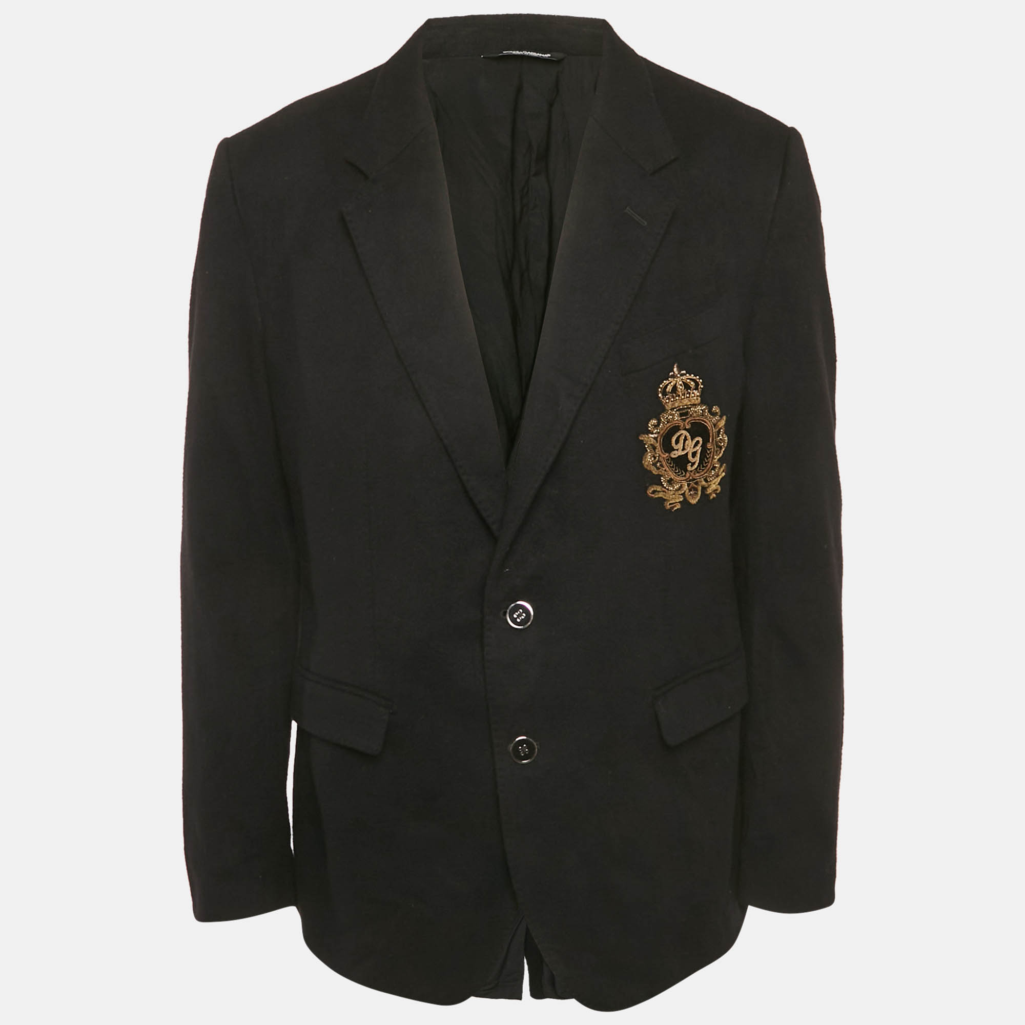 

Dolce & Gabbana Black Felt Pocket Detail Taormina Blazer XXXL