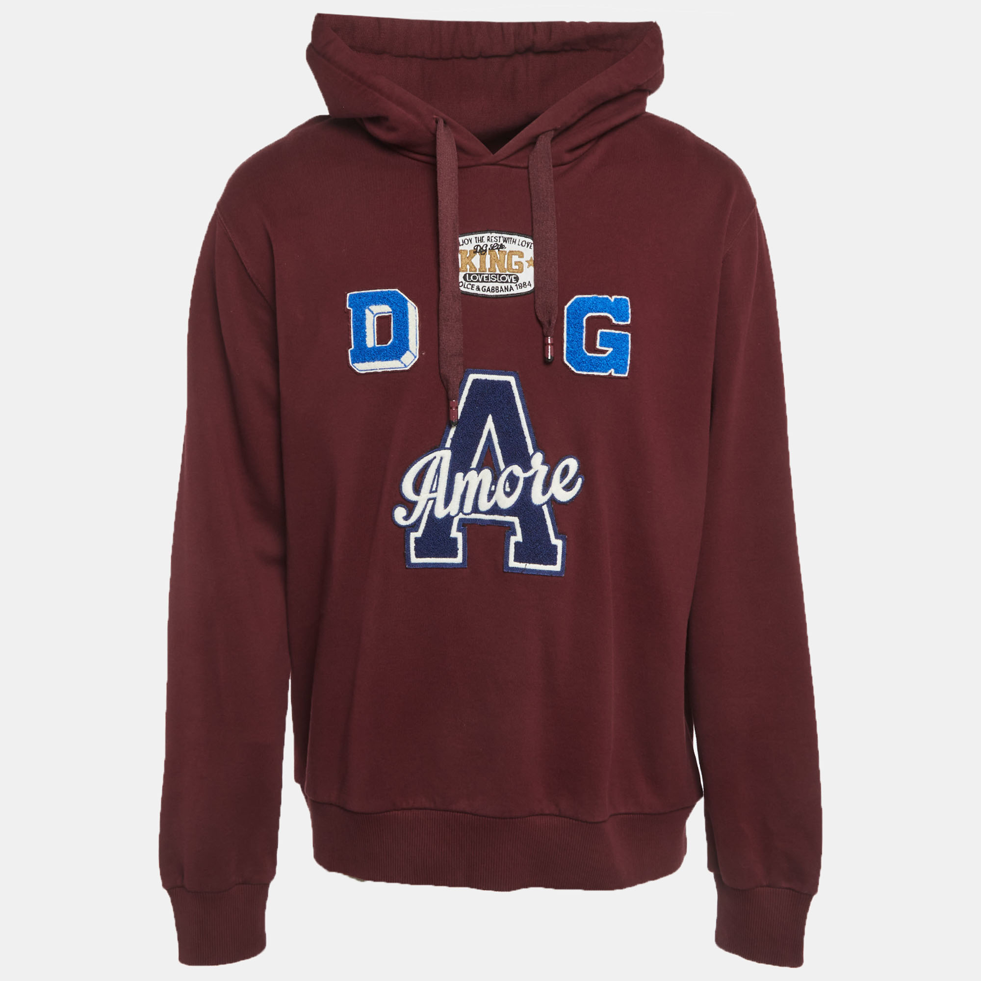 

Dolce & Gabbana Burgundy Jersey A Amore Hoodie XXL