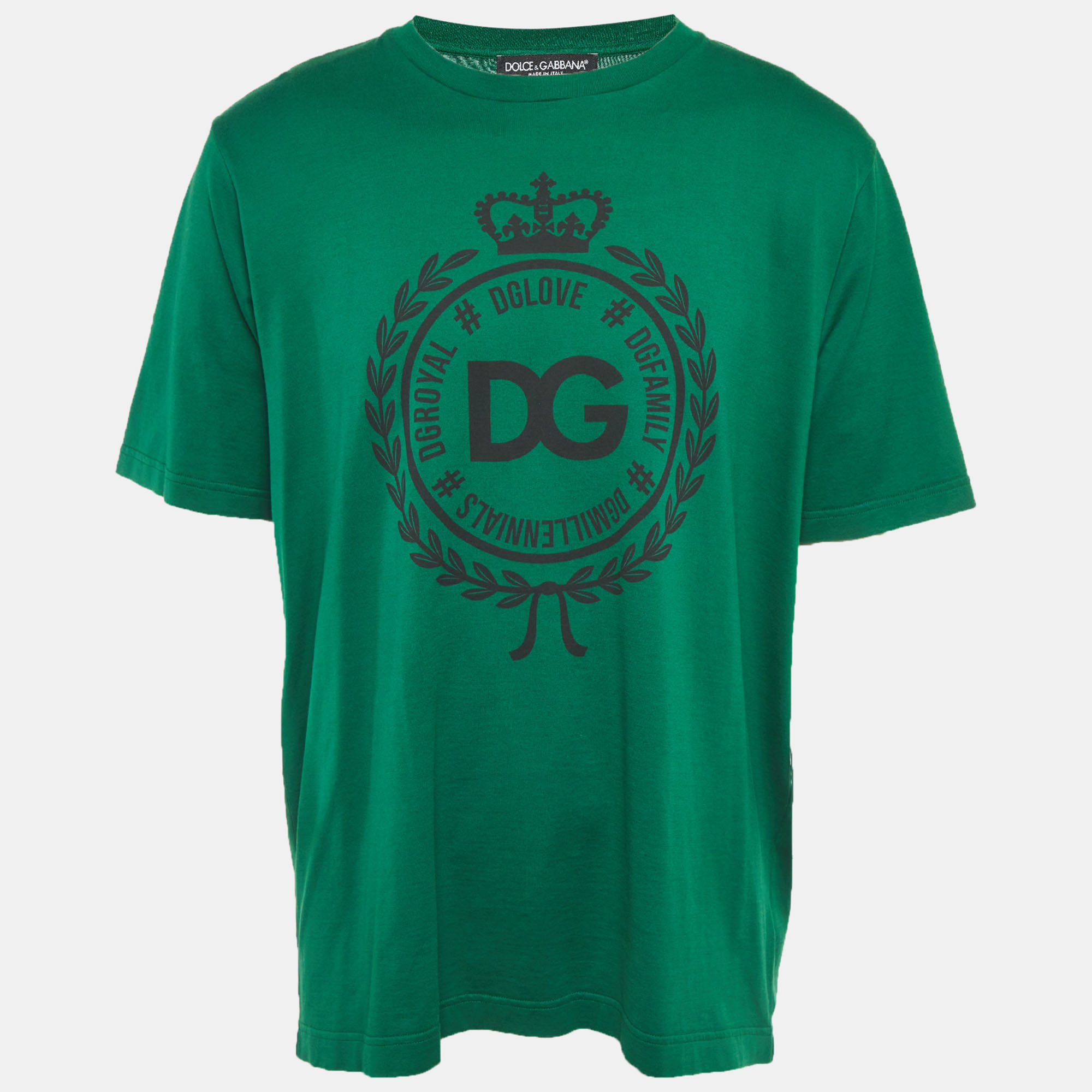 

Dolce & Gabbana Green DG Print Jersey T-Shirt XL