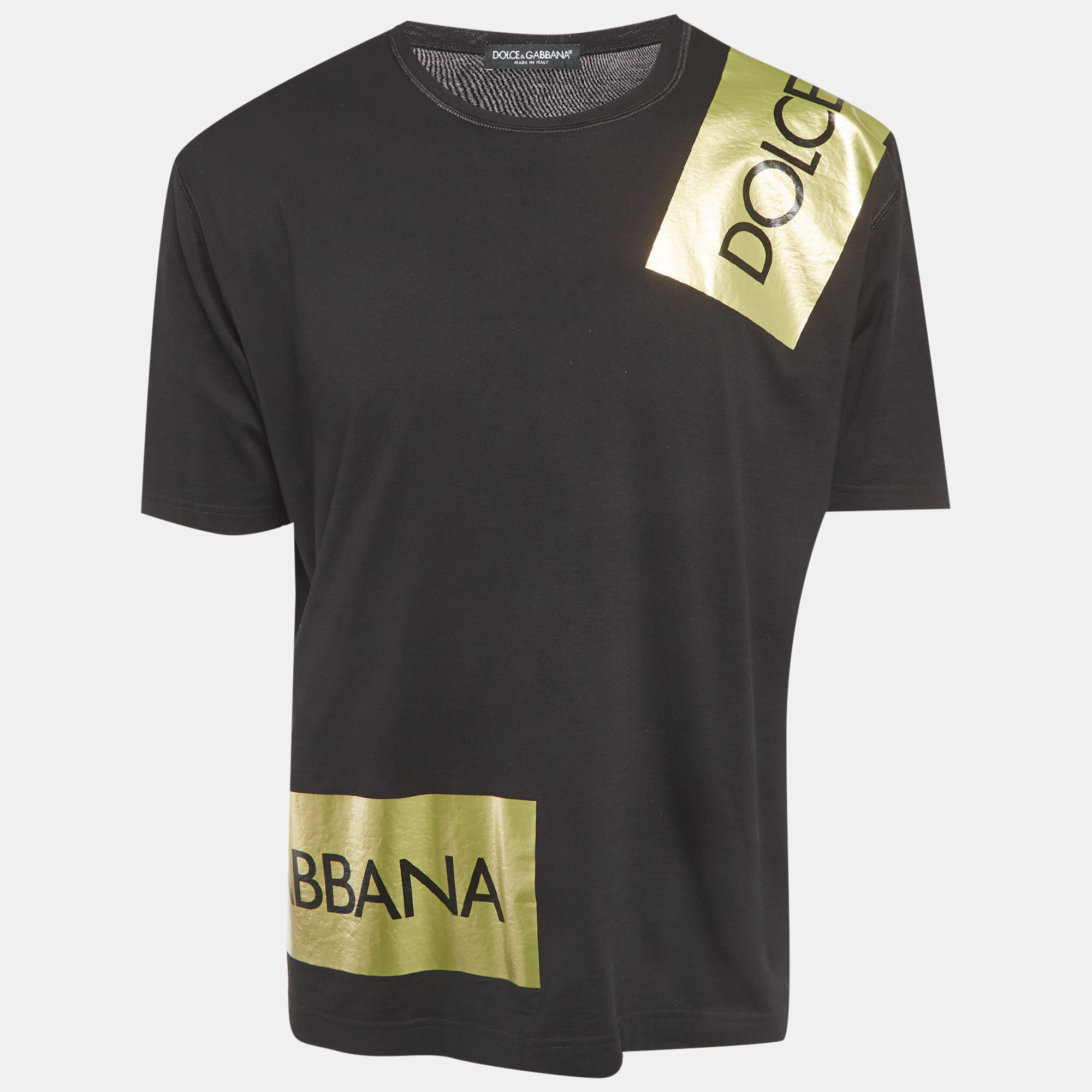 

Dolce & Gabbana Black Printed Jersey T-Shirt L