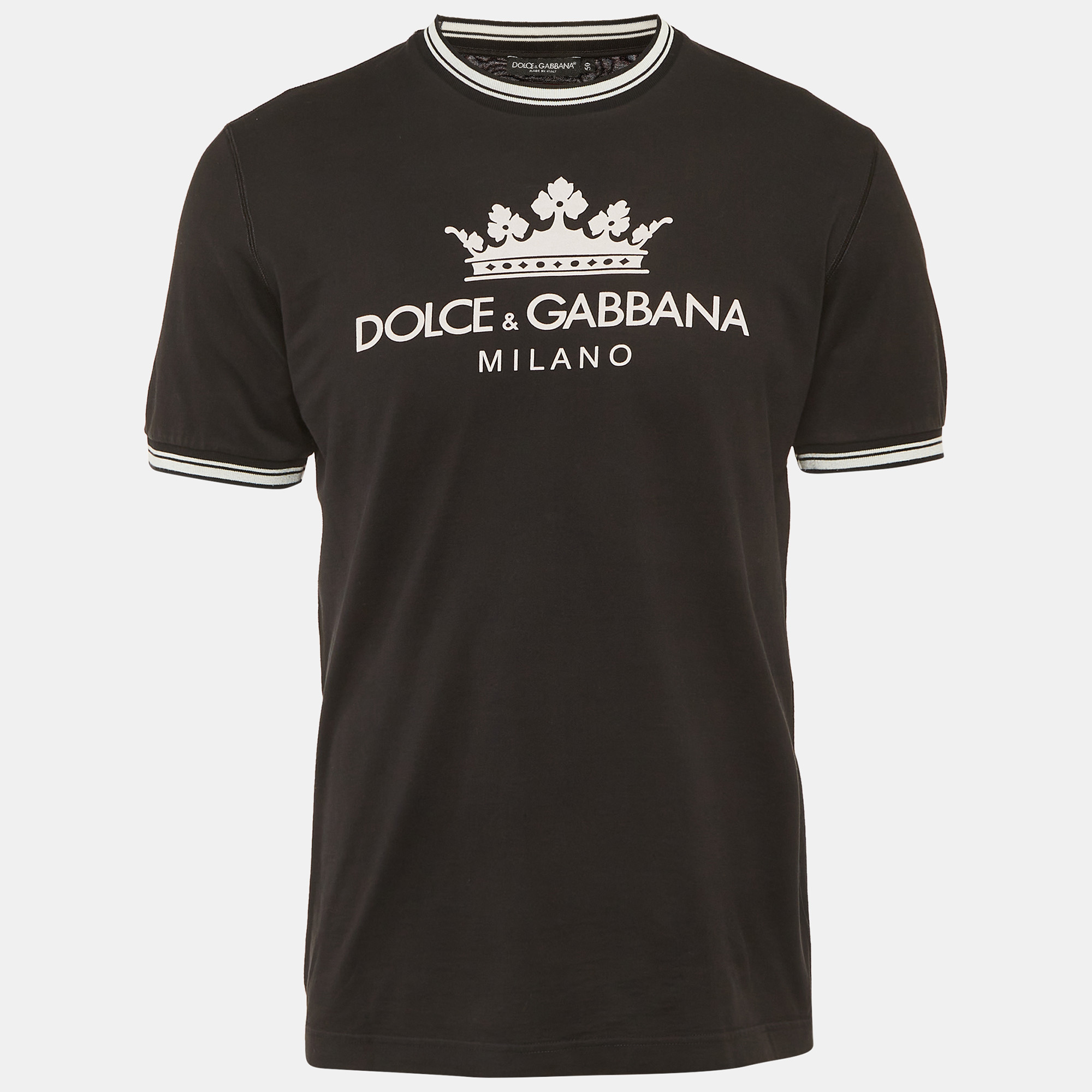 

Dolce & Gabbana Black King Print Jersey T-Shirt L