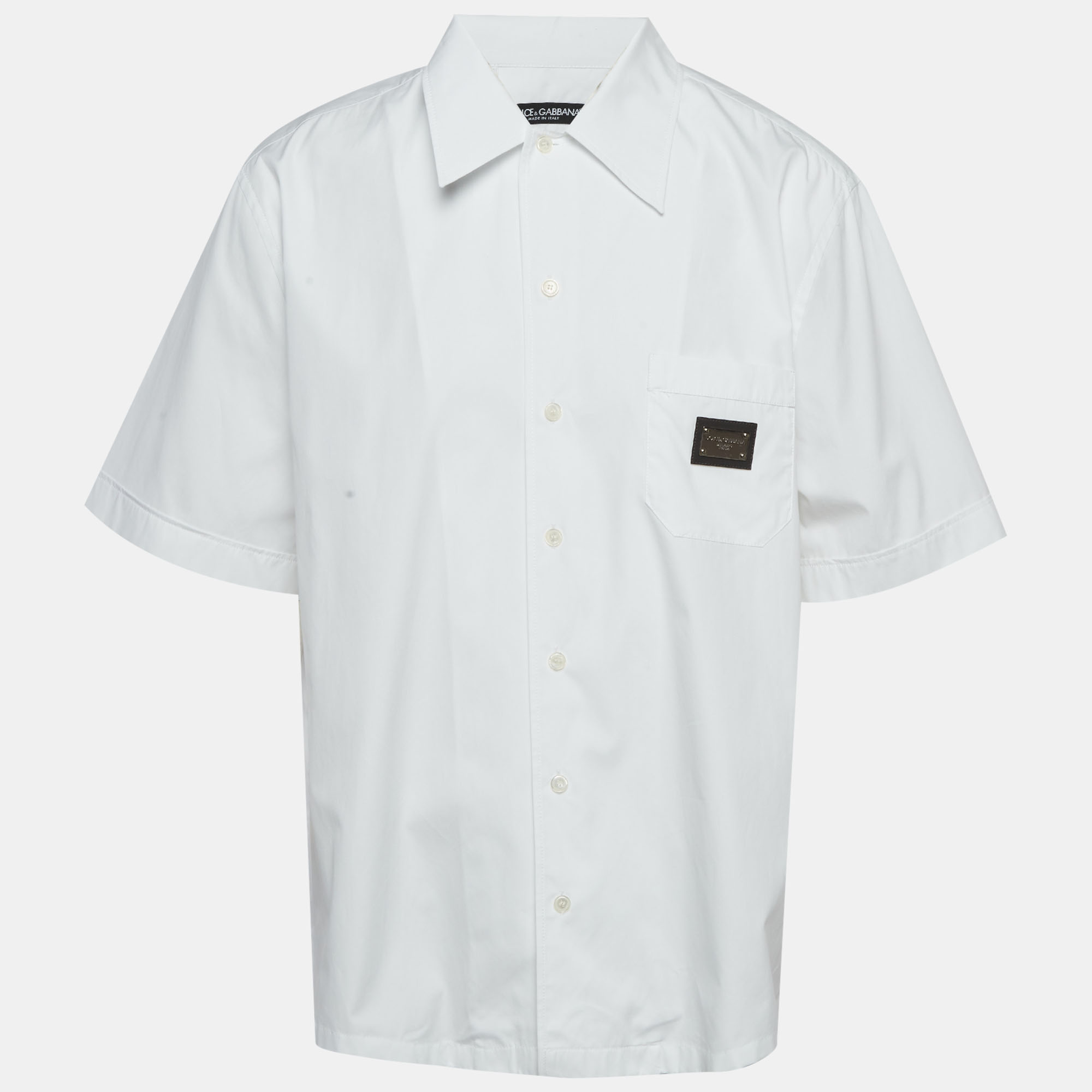 

Dolce & Gabbana White Cotton Short Sleeve Shirt 3XL