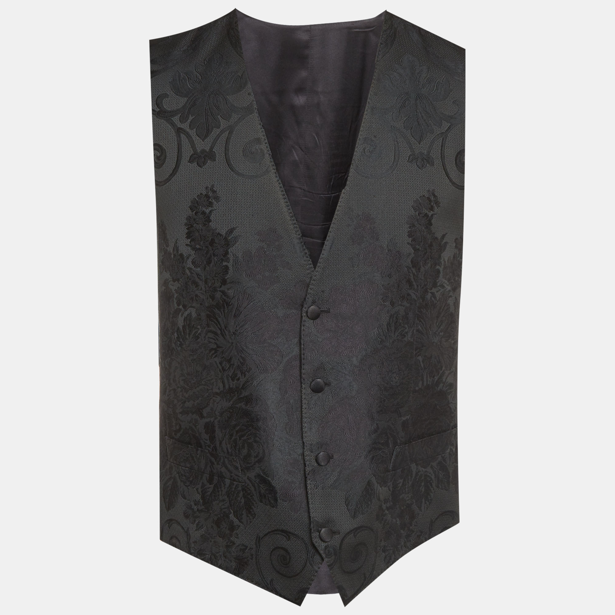 

Dolce & Gabbana Black Jacquard Vest XXL