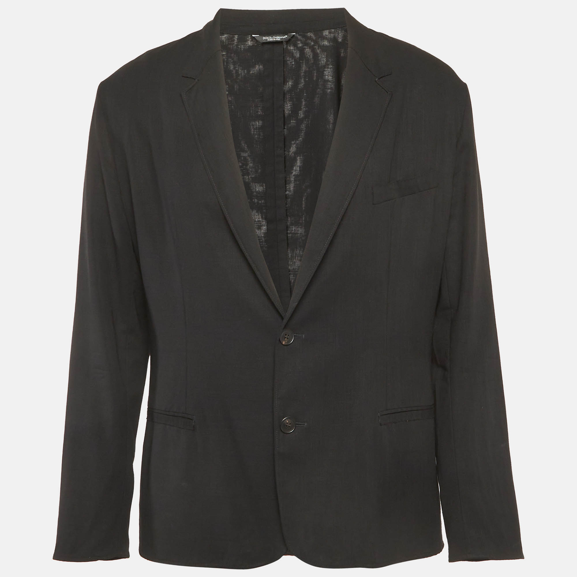 

Dolce & Gabbana Black Wool Lightweight Blazer XXL