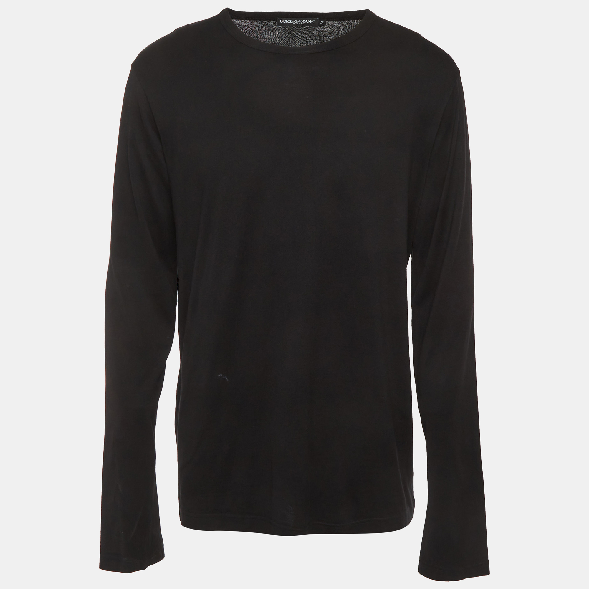 

Dolce & Gabbana Black Rib Knit Long Sleeve Shirt XXL
