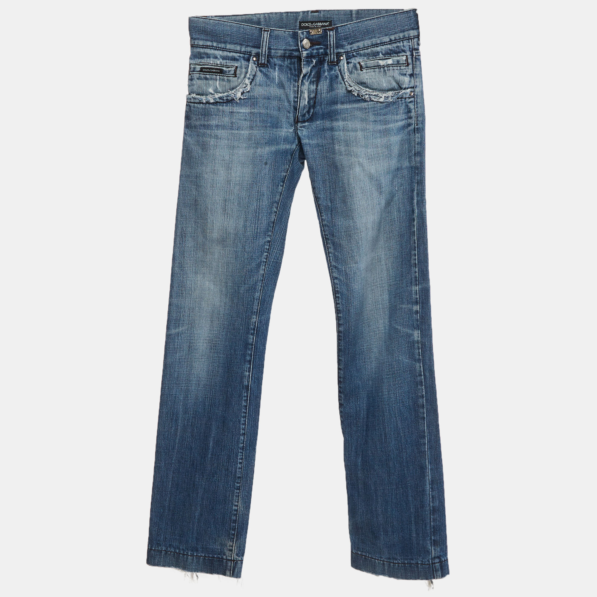 

Dolce & Gabbana Blue Distressed Denim Slim Fit Jeans M/Waist 32"