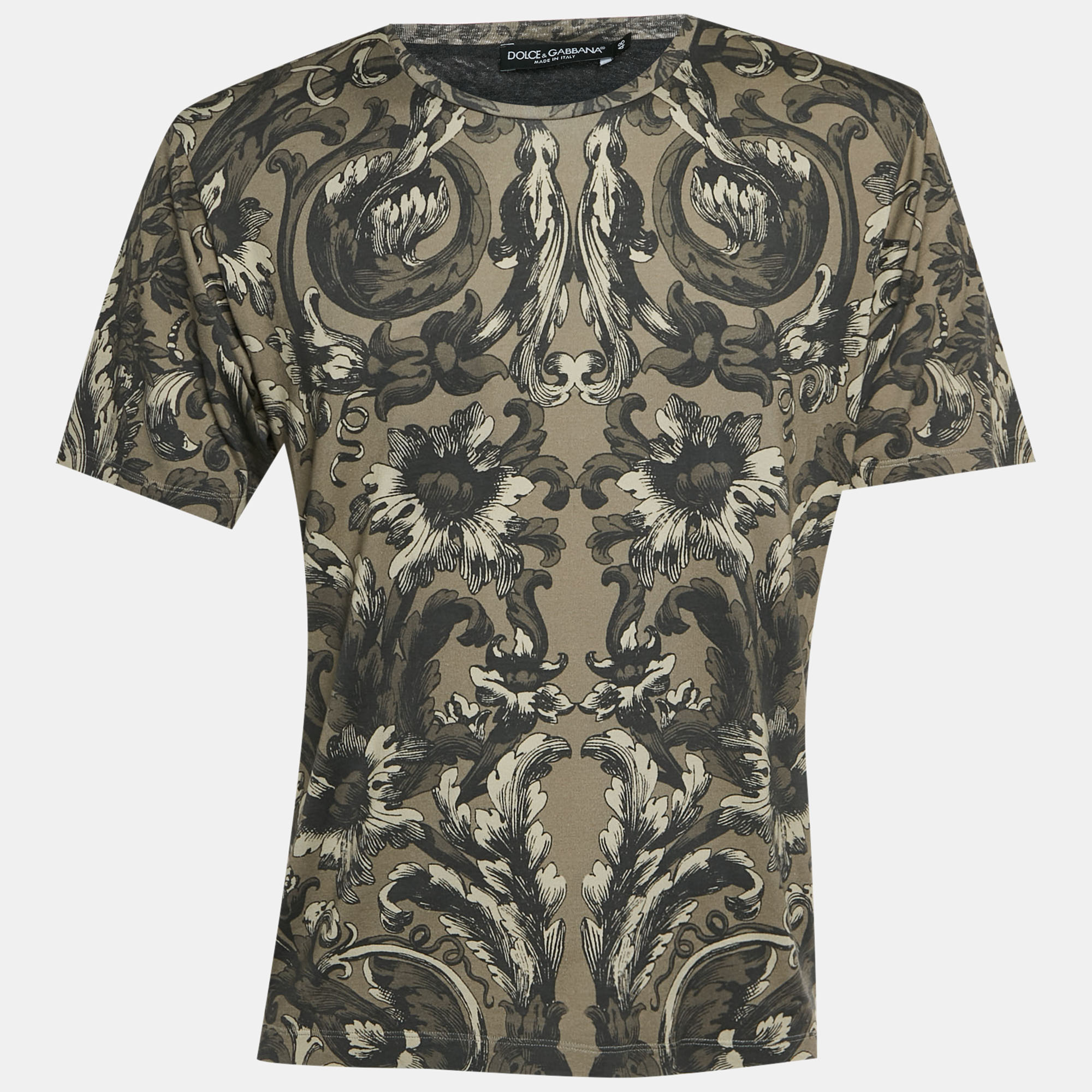 

Dolce & Gabbana Brown Baroque Print Jersey Crewneck T-Shirt M