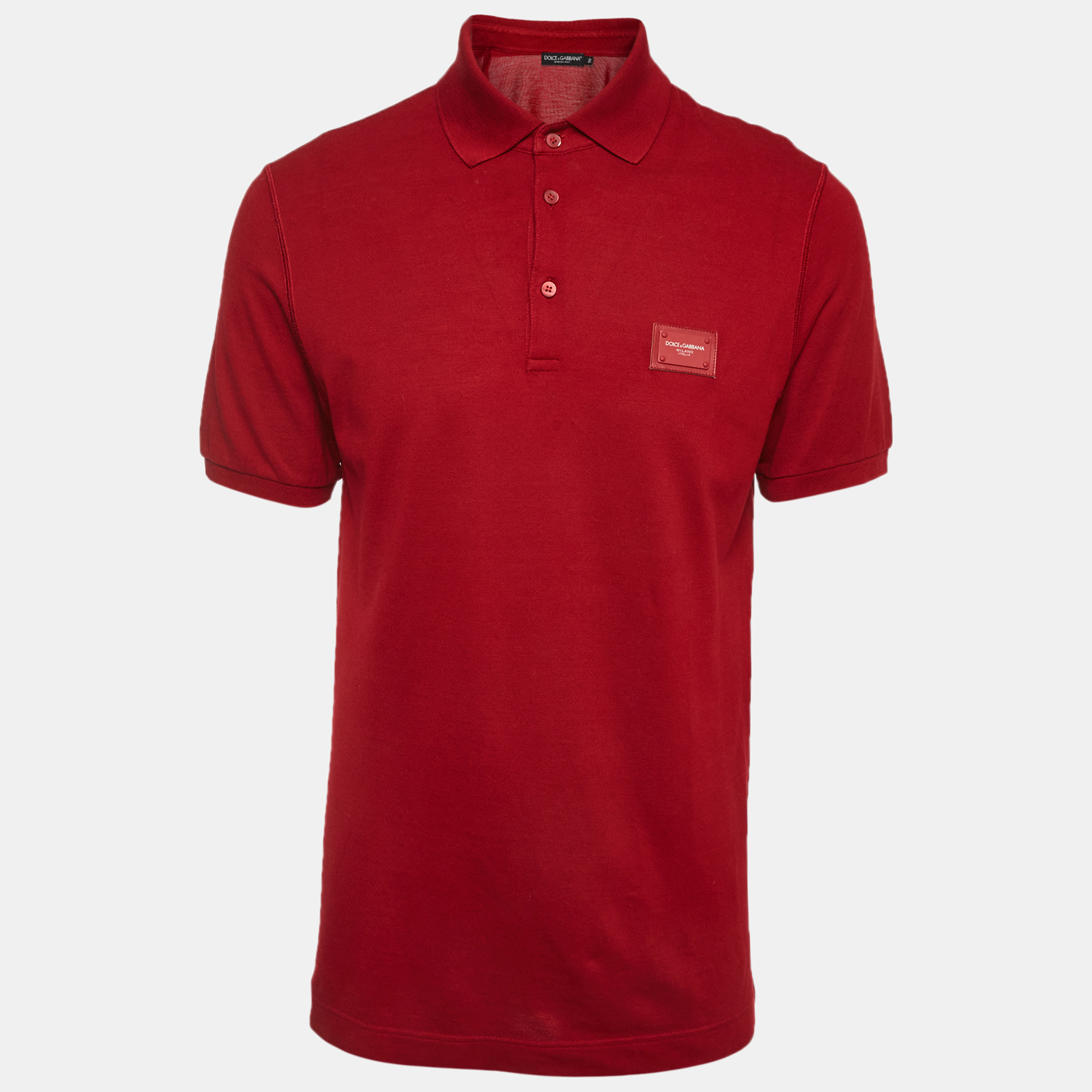 

Dolce & Gabbana Burgundy Cotton Pique Polo T-Shirt L