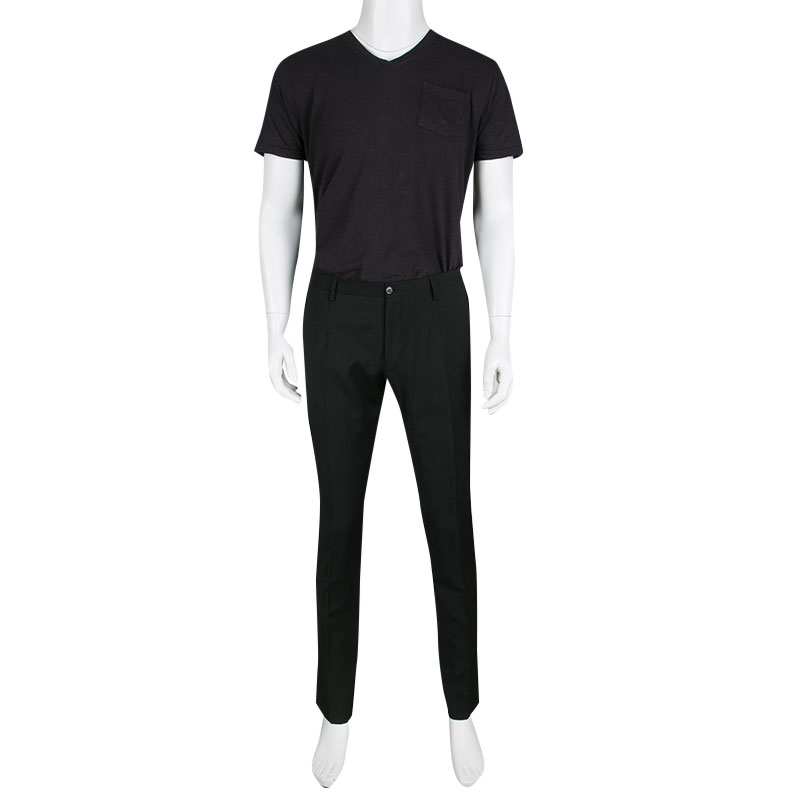 

Dolce & Gabbana Black Wool Tailored Trousers