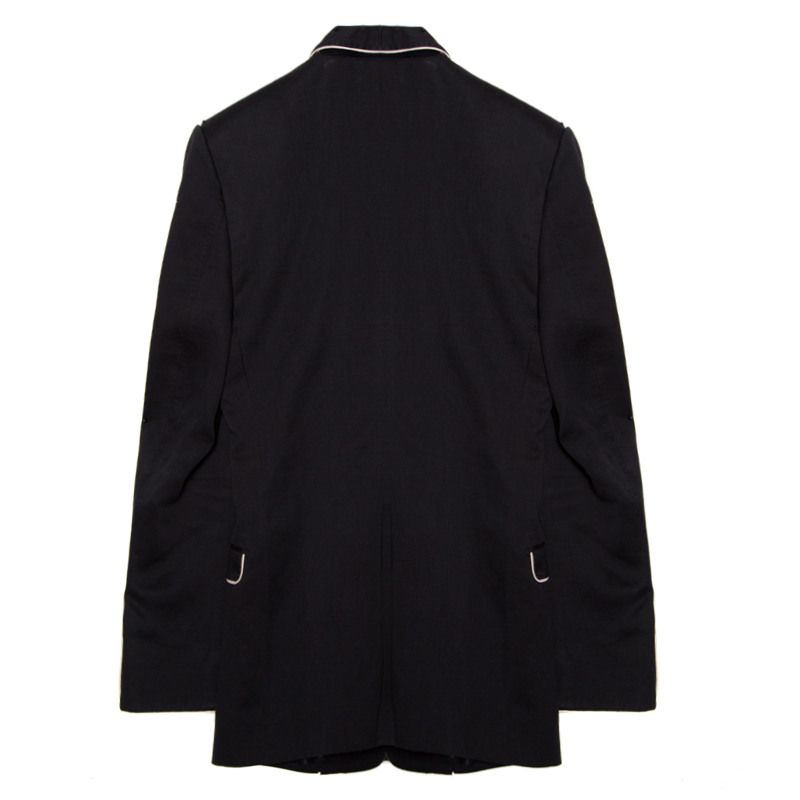 

Dolce And Gabbana Gold Black Cotton Contrast Piping Detail Shawl Collar Blazer