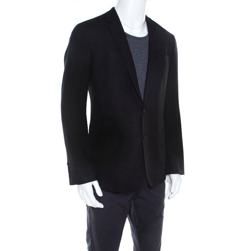 

Dolce & Gabbana Martini Black Textured Wool Tailored Blazer