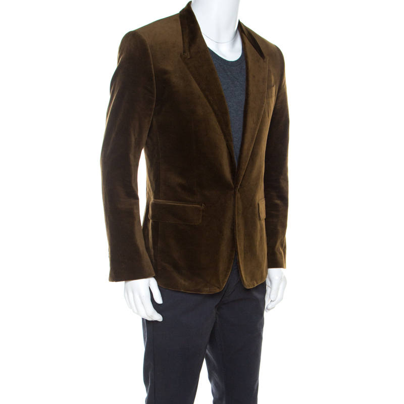 

Dolce and Gabbana Brown Velvet Tailored Blazer