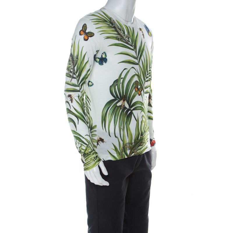 

Dolce & Gabbana Tropical Print Cotton Long Sleeve T-Shirt, Multicolor