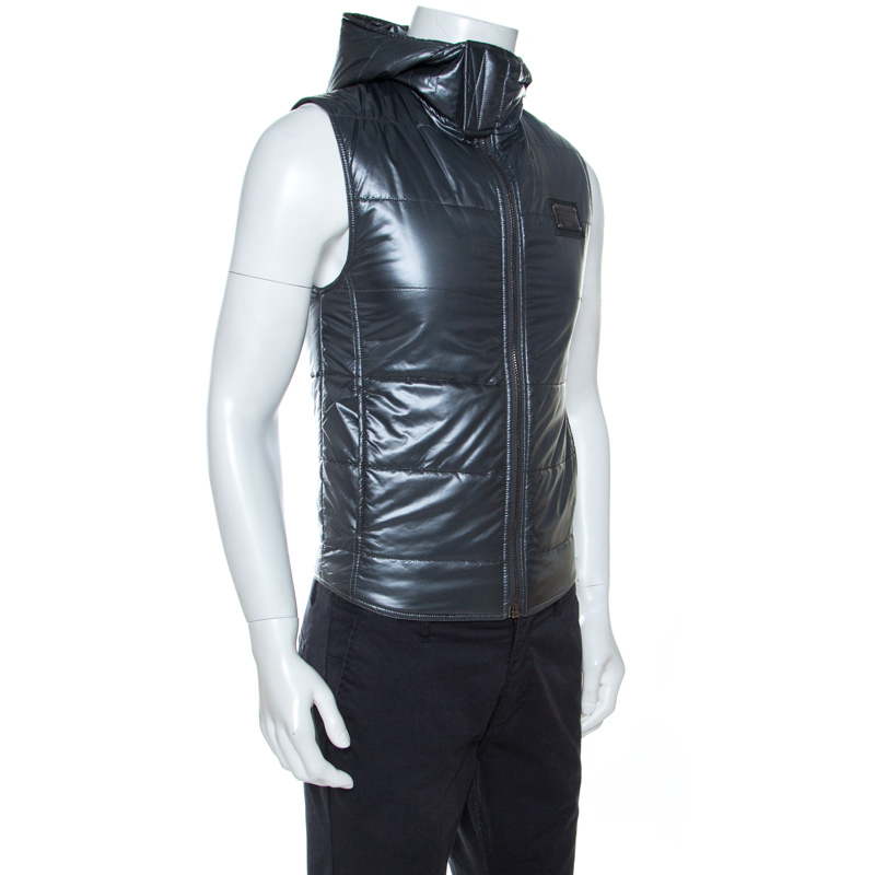 

Dolce & Gabbana Grey Nylon Sleeveless Quilted Jacket