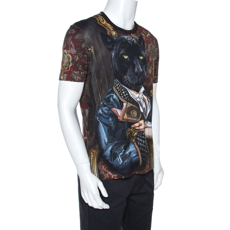 

Dolce & Gabbana Multicolor Panther Print Cotton T-Shirt