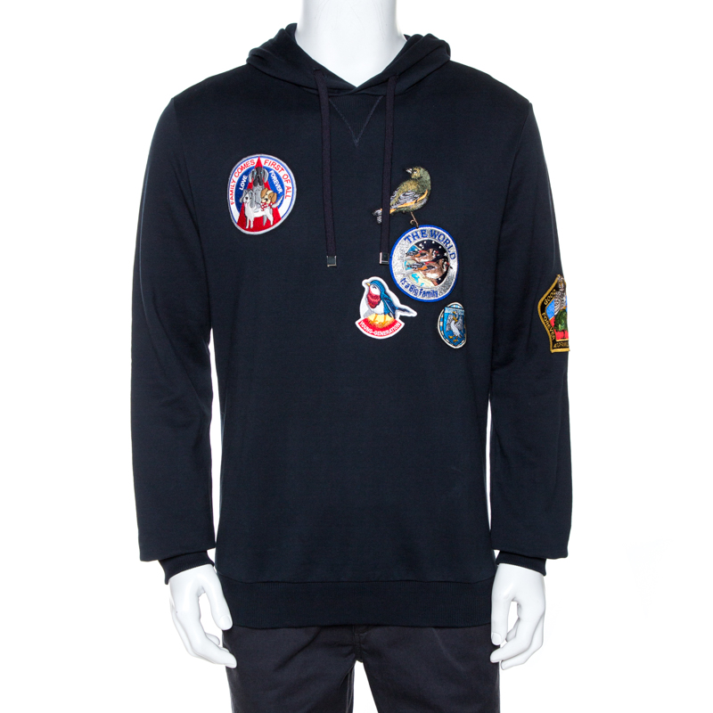 مملوكة مسبقًا سويت شيرت هودي دولتشب أند غابانا حليات حيوانات قطن أزرق ميدنايت L