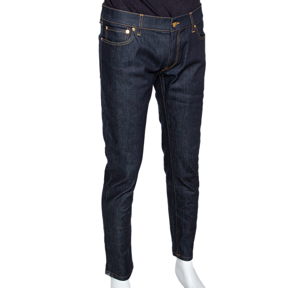 

Dolce & Gabbana Dark Blue Stretch Denim Regular Fit Jeans, Navy blue