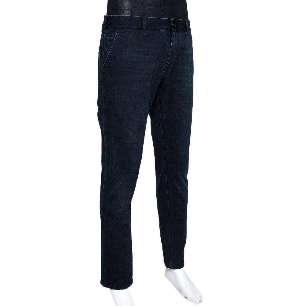 

Dolce & Gabbana 14 Gold Dark Blue Denim Straight Leg Jeans, Navy blue