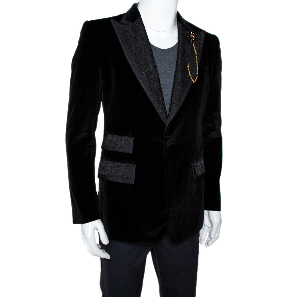 

Dolce & Gabbana Black Velvet Casino Tuxedo Jacket