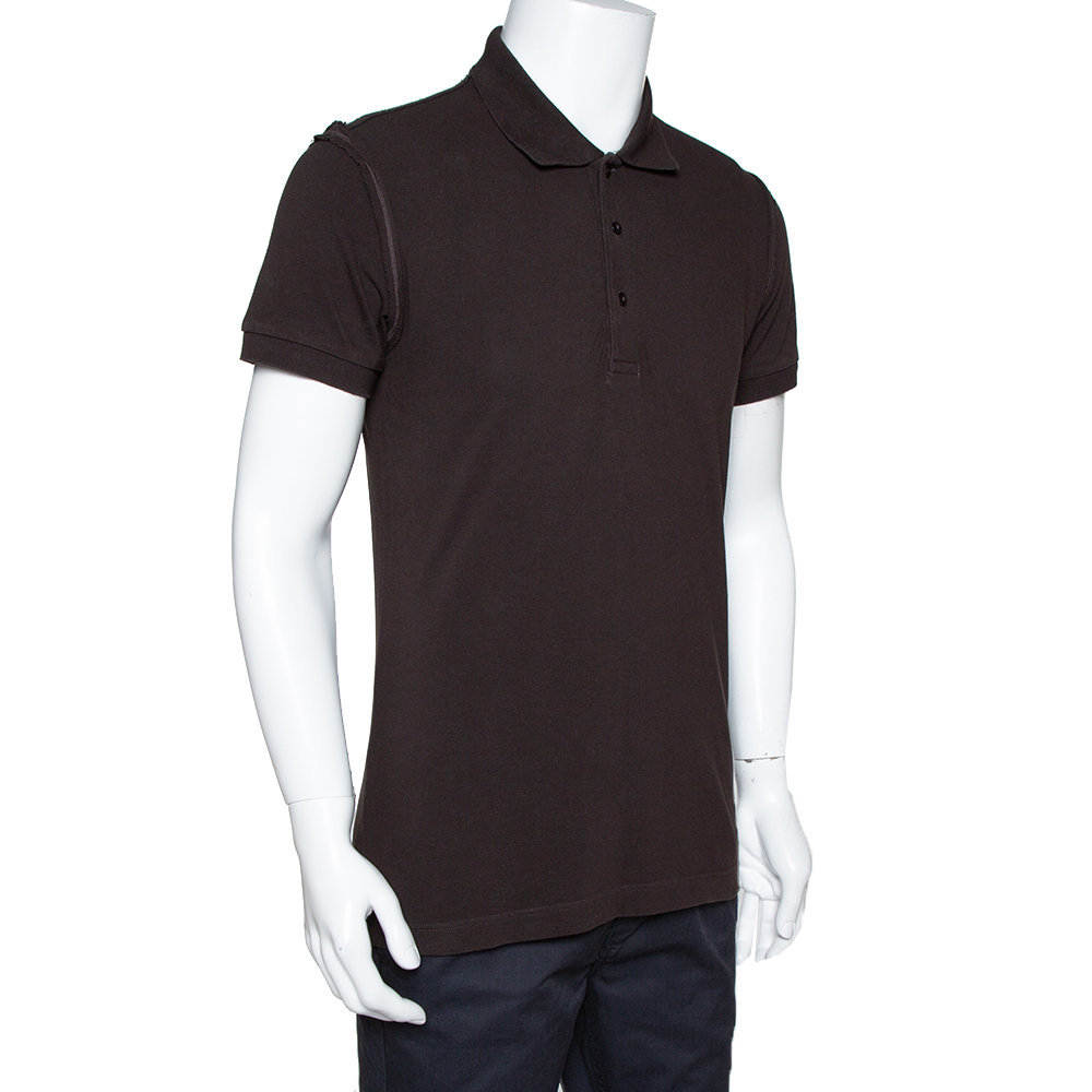 

Dolce & Gabbana Brown Cotton Polo T-Shirt